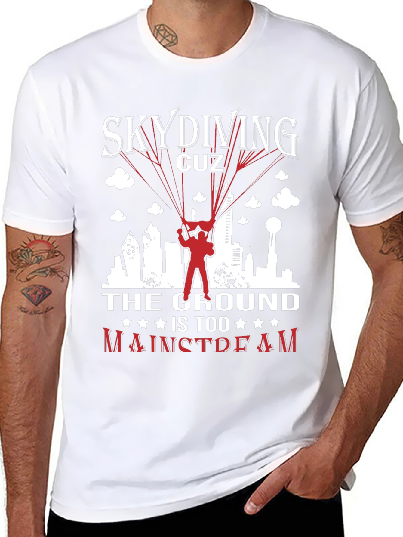 Skydiving Graphic Tee: The Ground is Too Mainstream!