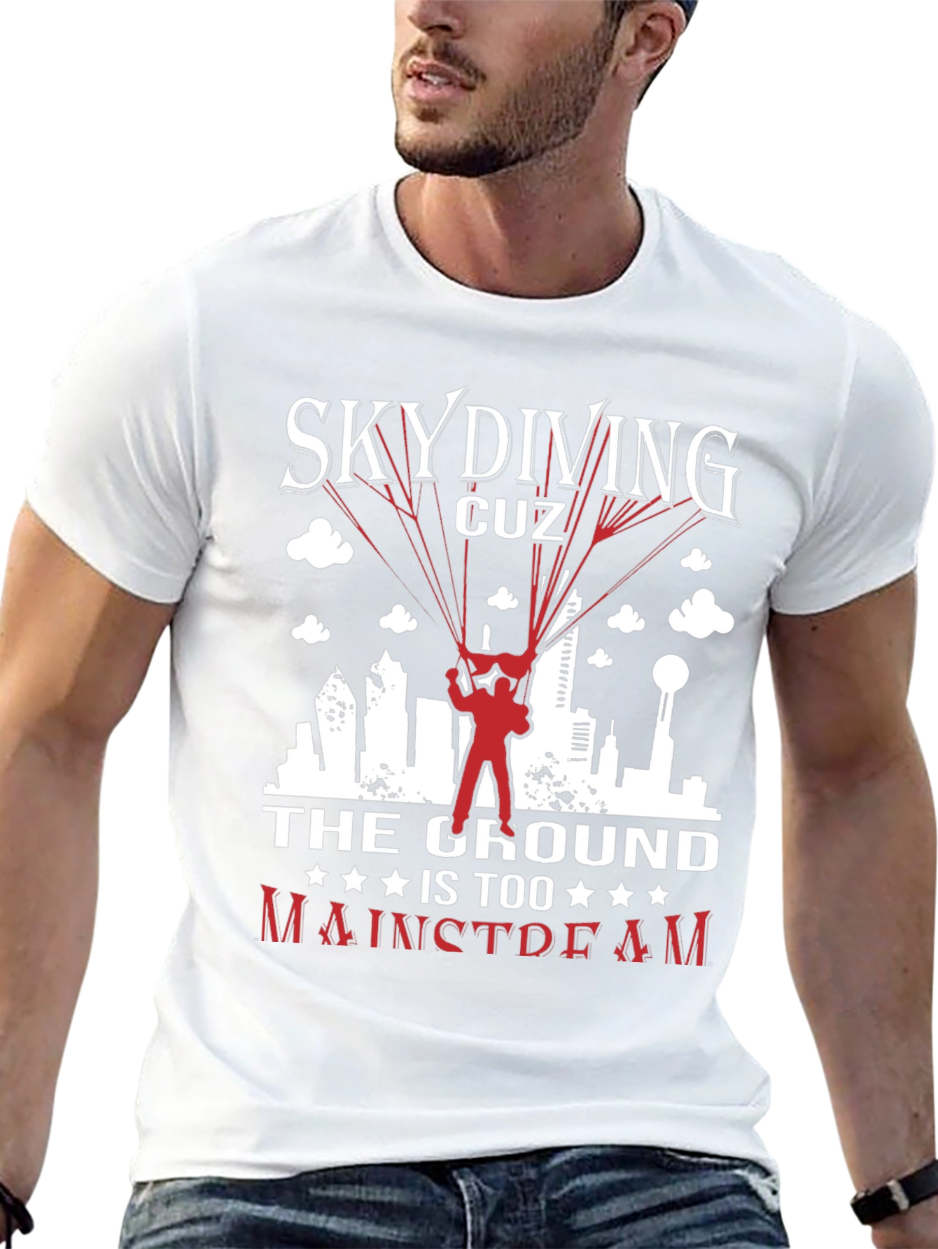 Skydiving Graphic Tee: The Ground is Too Mainstream!