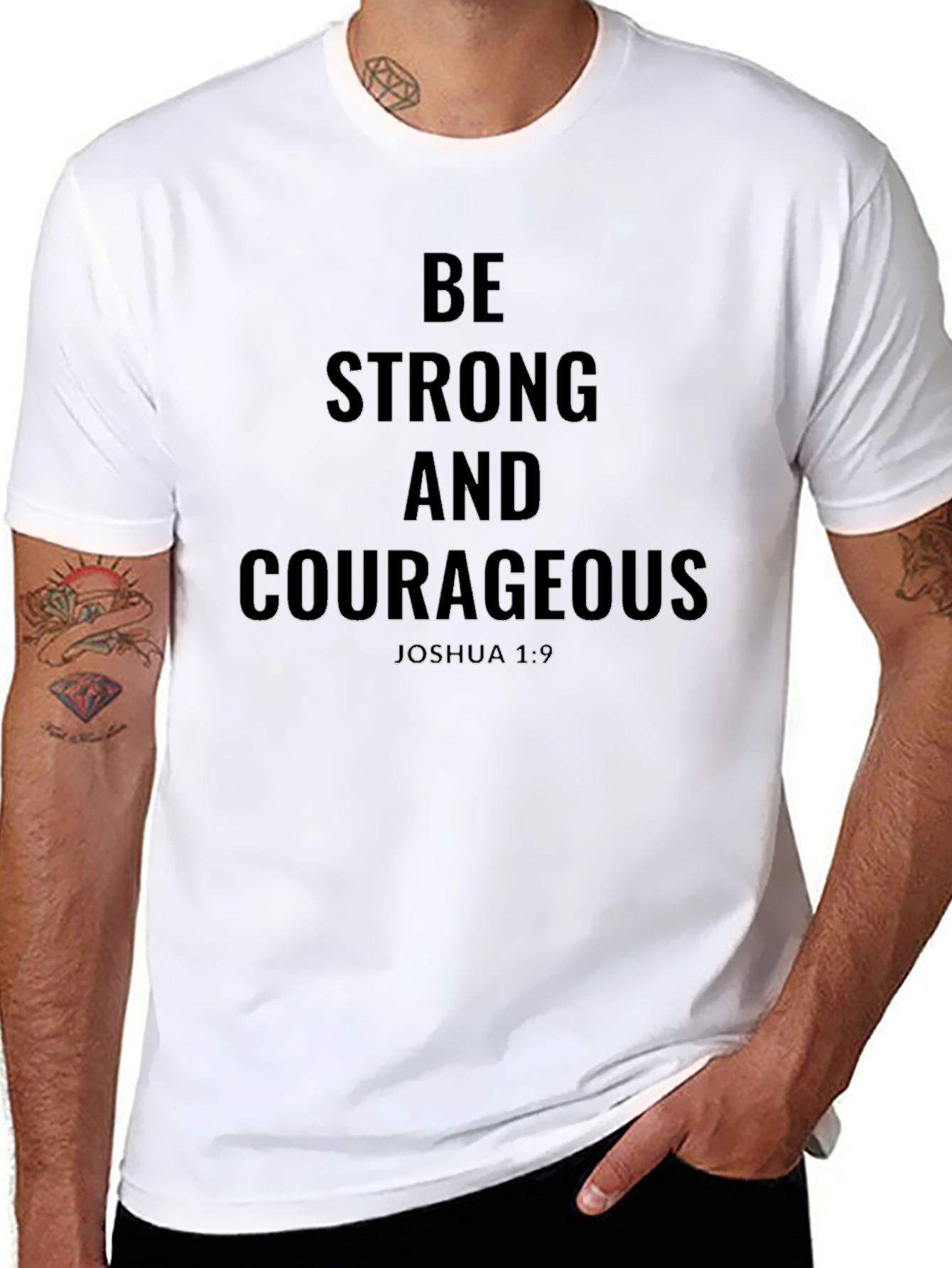 Be Strong and Courageous Black T-Shirt