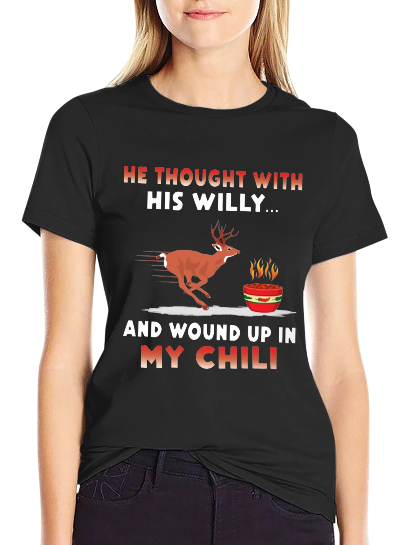 Funny Deer Chili Graphic T-Shirt