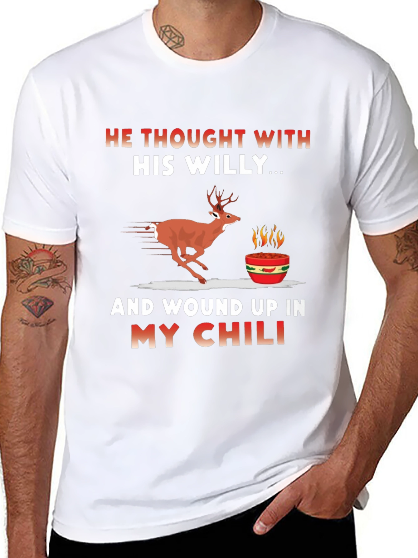 Funny Deer Chili Graphic T-Shirt
