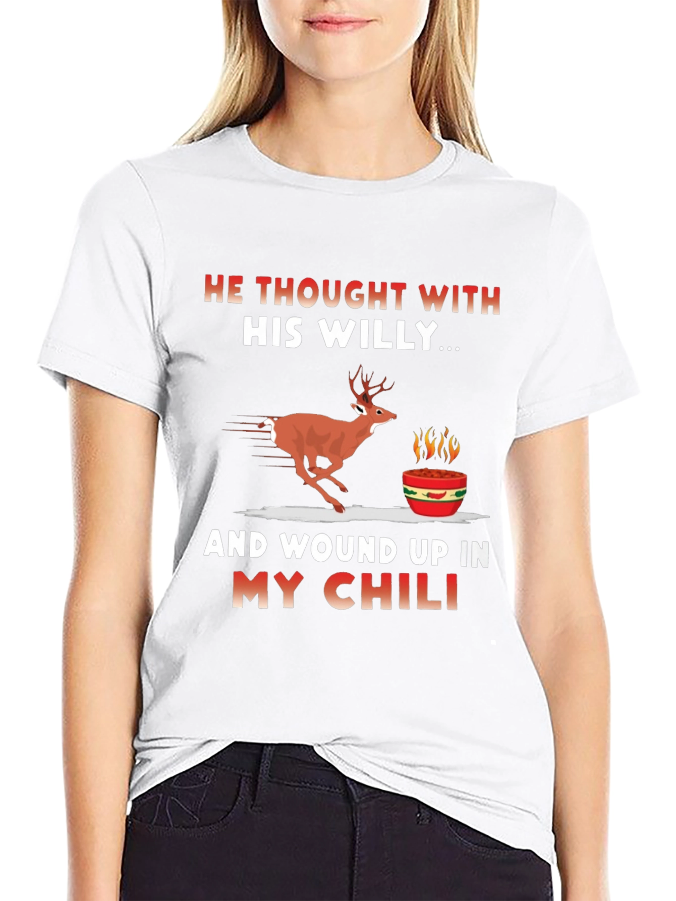 Funny Deer Chili Graphic T-Shirt