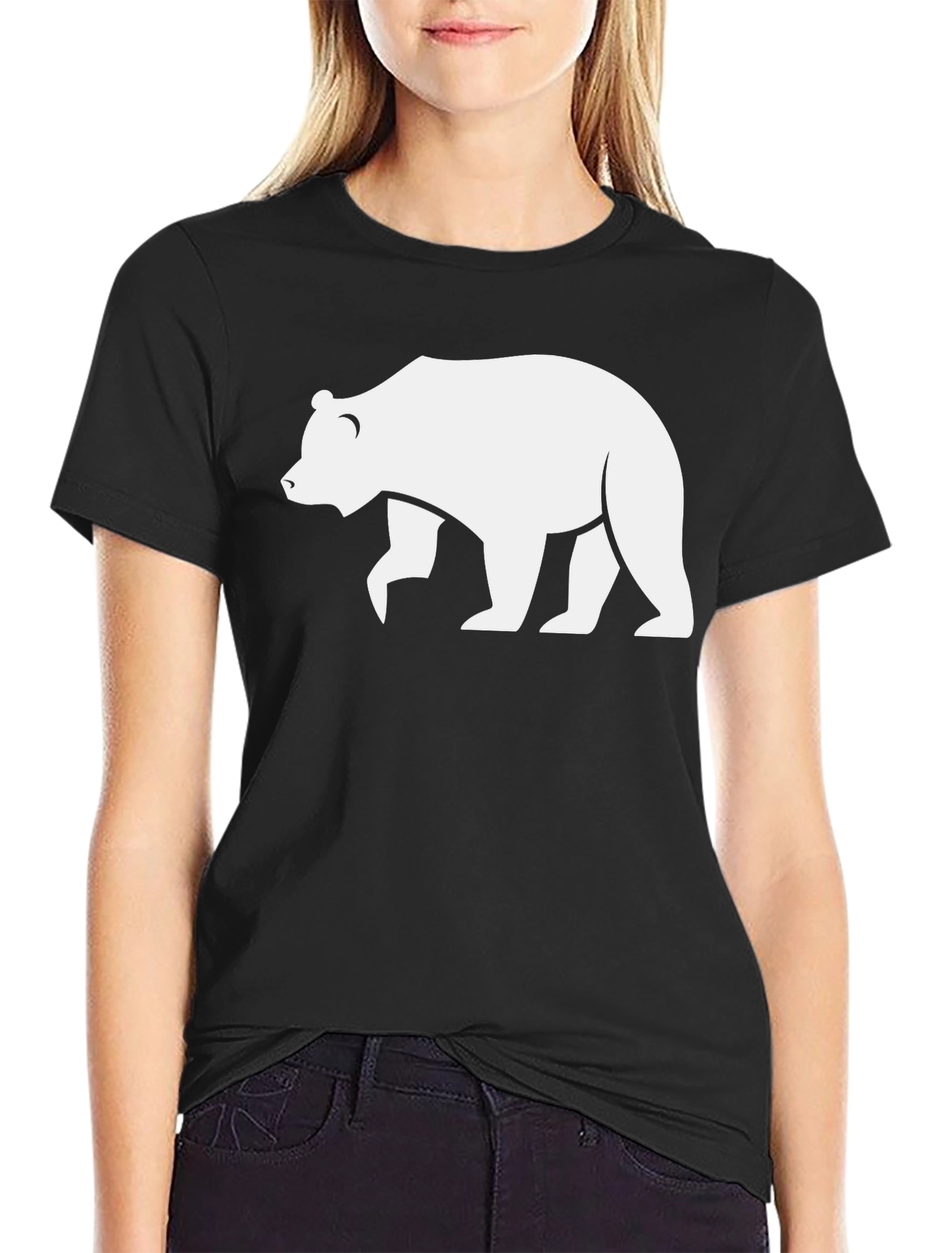 Bear Graphic Black T-Shirt - Casual Style