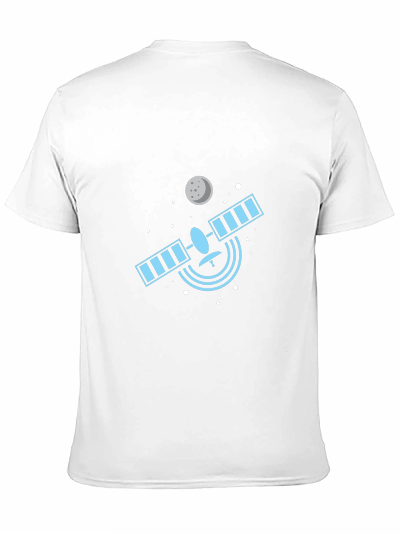 Space Satellite Graphic Tee - Black Cotton T-Shirt