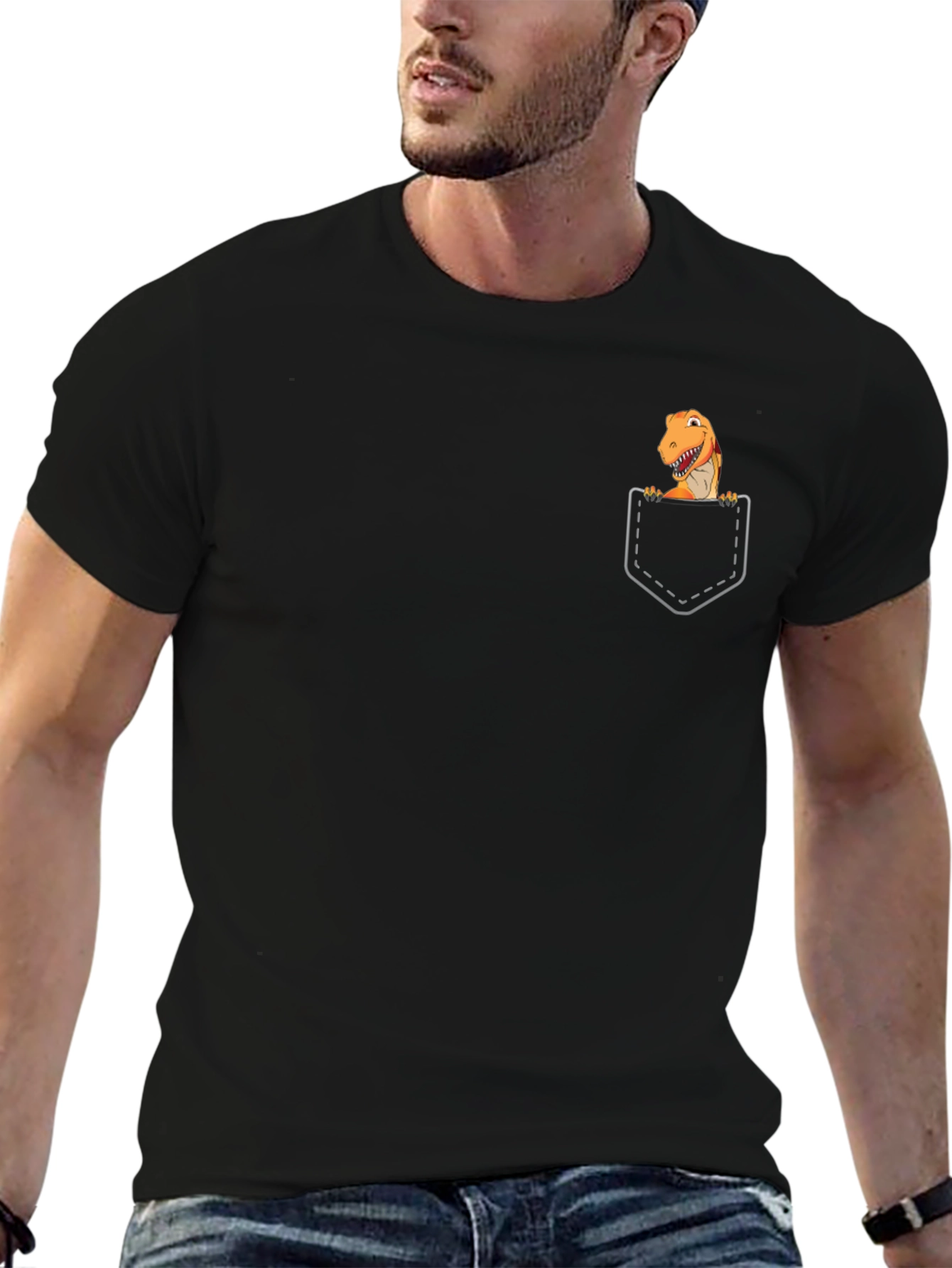 T-Rex Pocket Graphic Tee - Black
