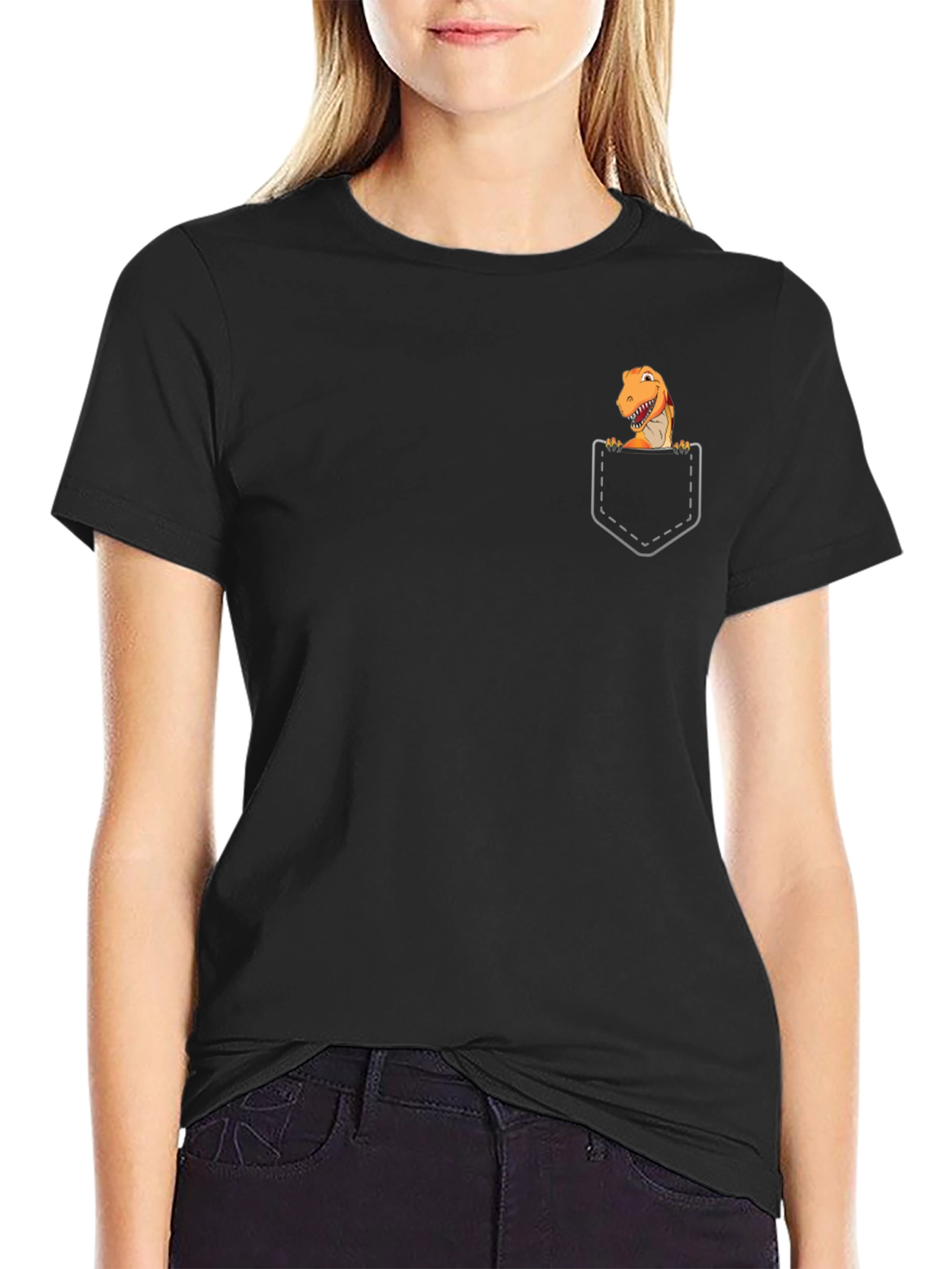 T-Rex Pocket Graphic Tee - Black
