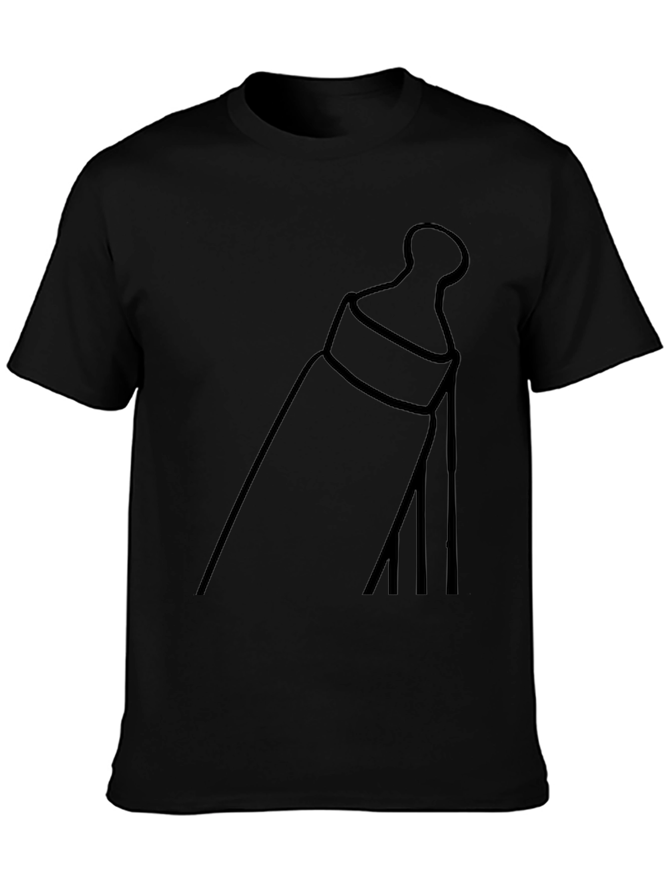 Mens Black T-Shirt with Bottle Graphic