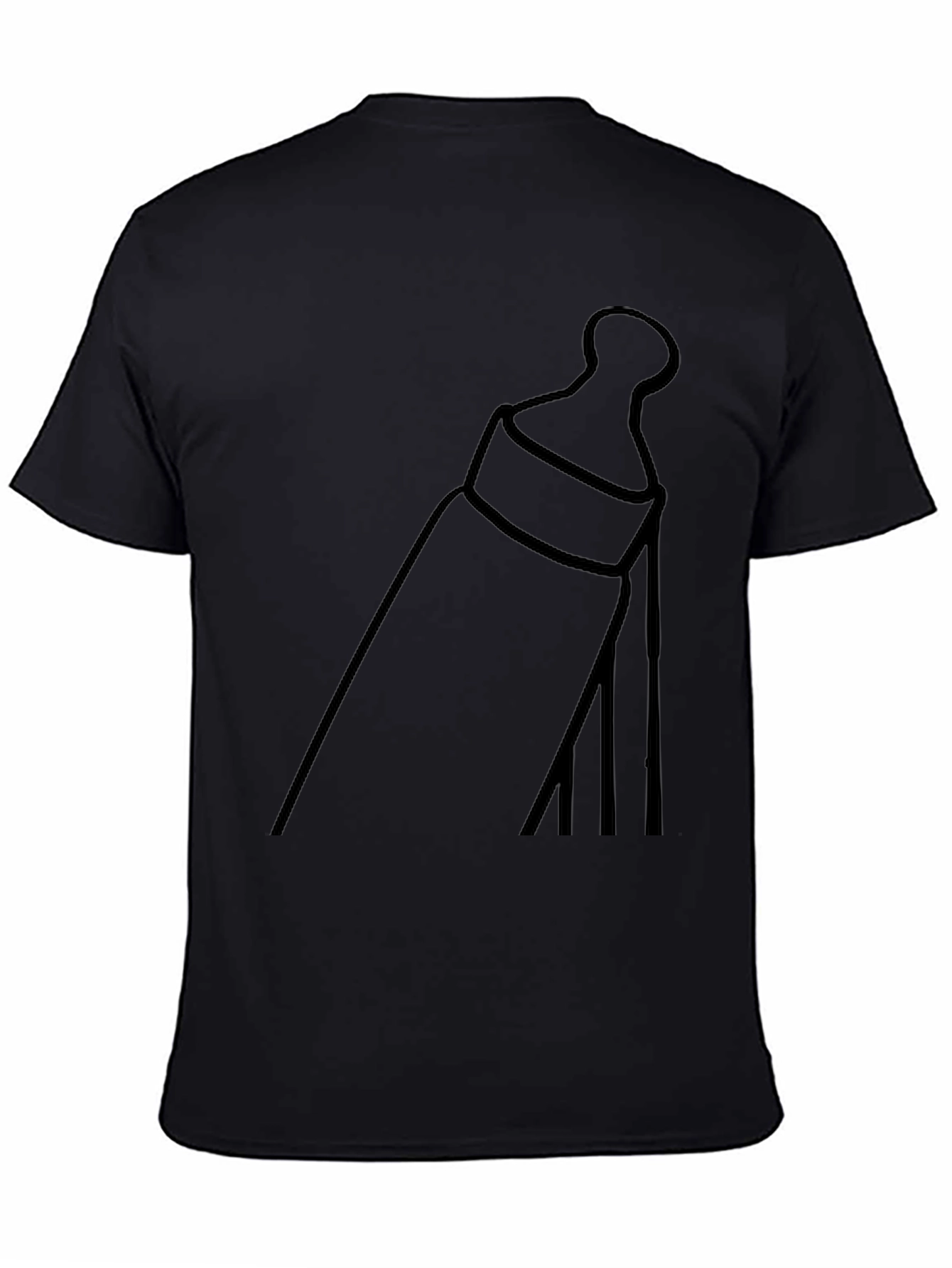 Mens Black T-Shirt with Bottle Graphic