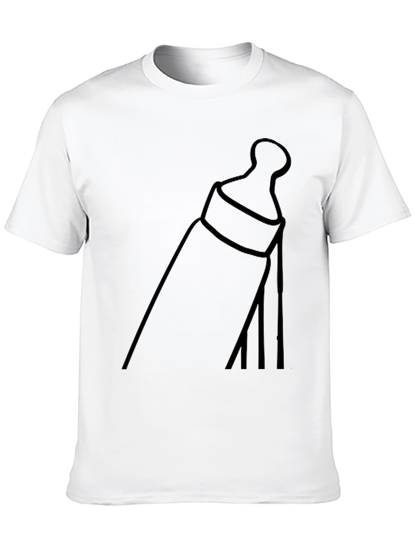 Mens Black T-Shirt with Bottle Graphic