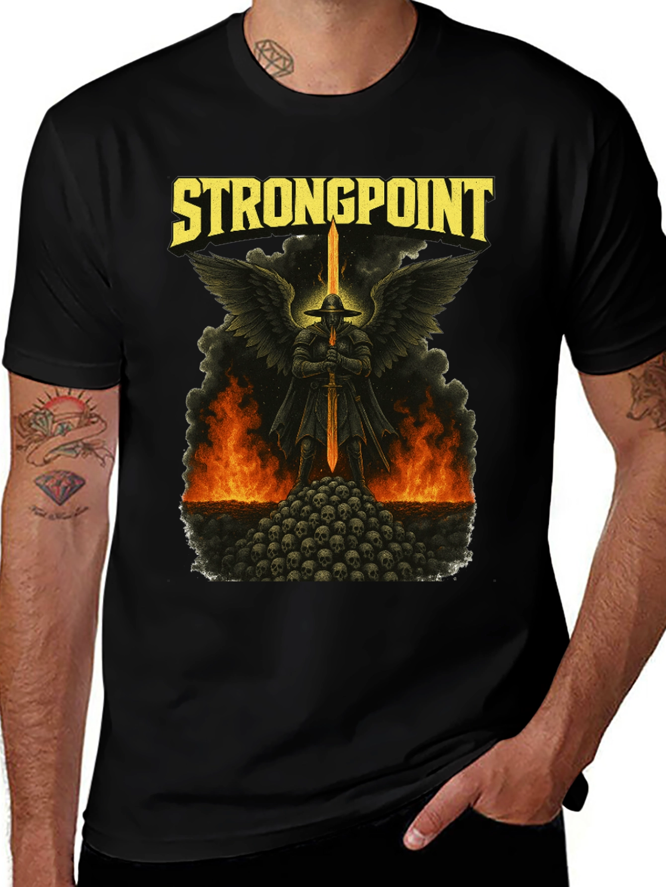 Strongpoint Graphic Black T-Shirt
