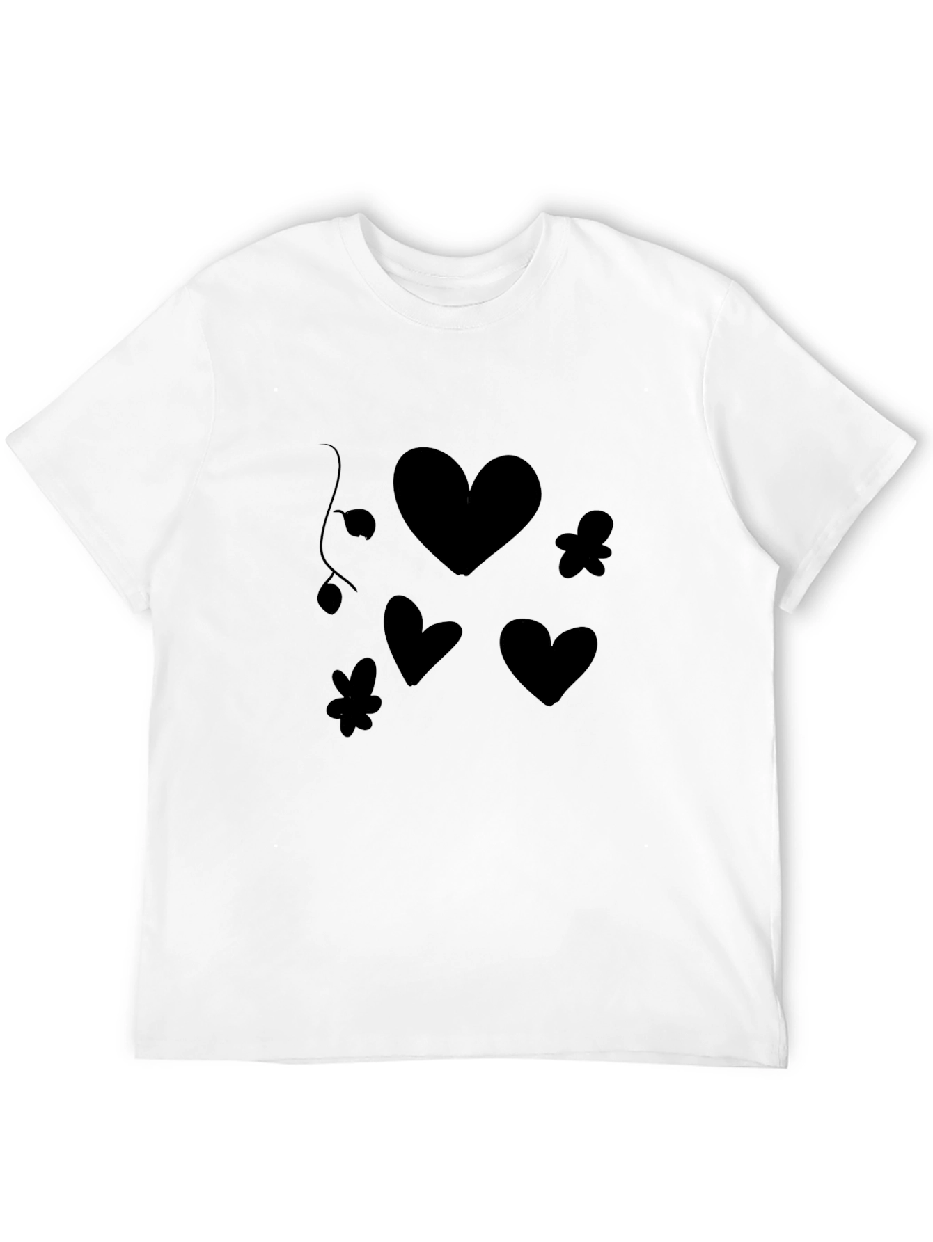 Black Hearts & Flowers Graphic Tee
