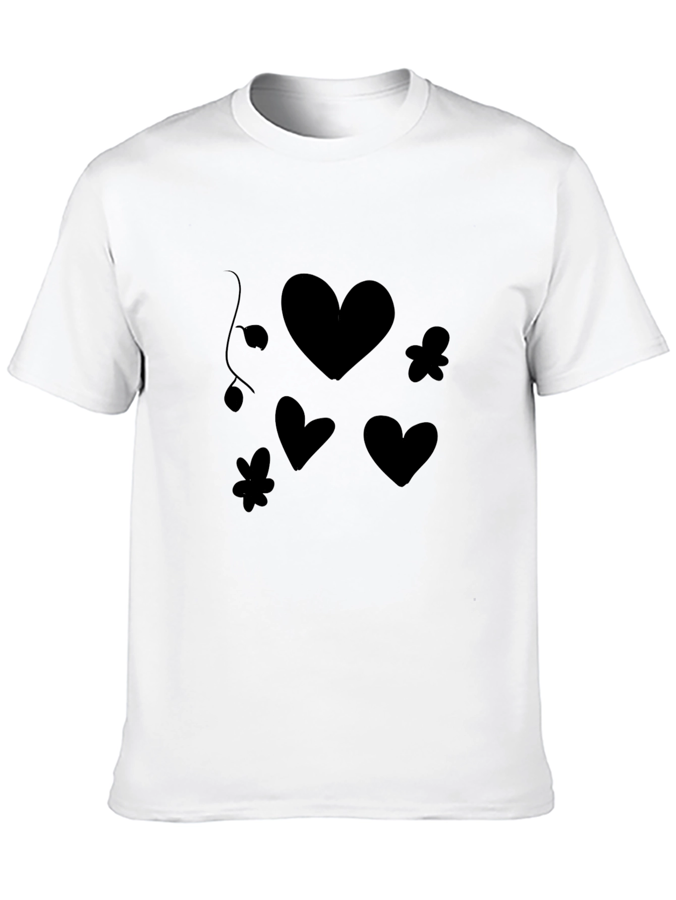 Black Hearts & Flowers Graphic Tee