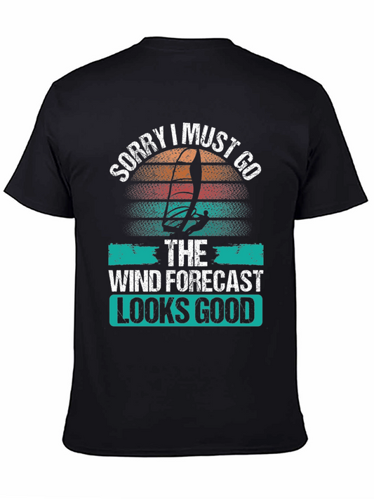 Wind Forecast T-Shirt - Sorry I Must Go - Black
