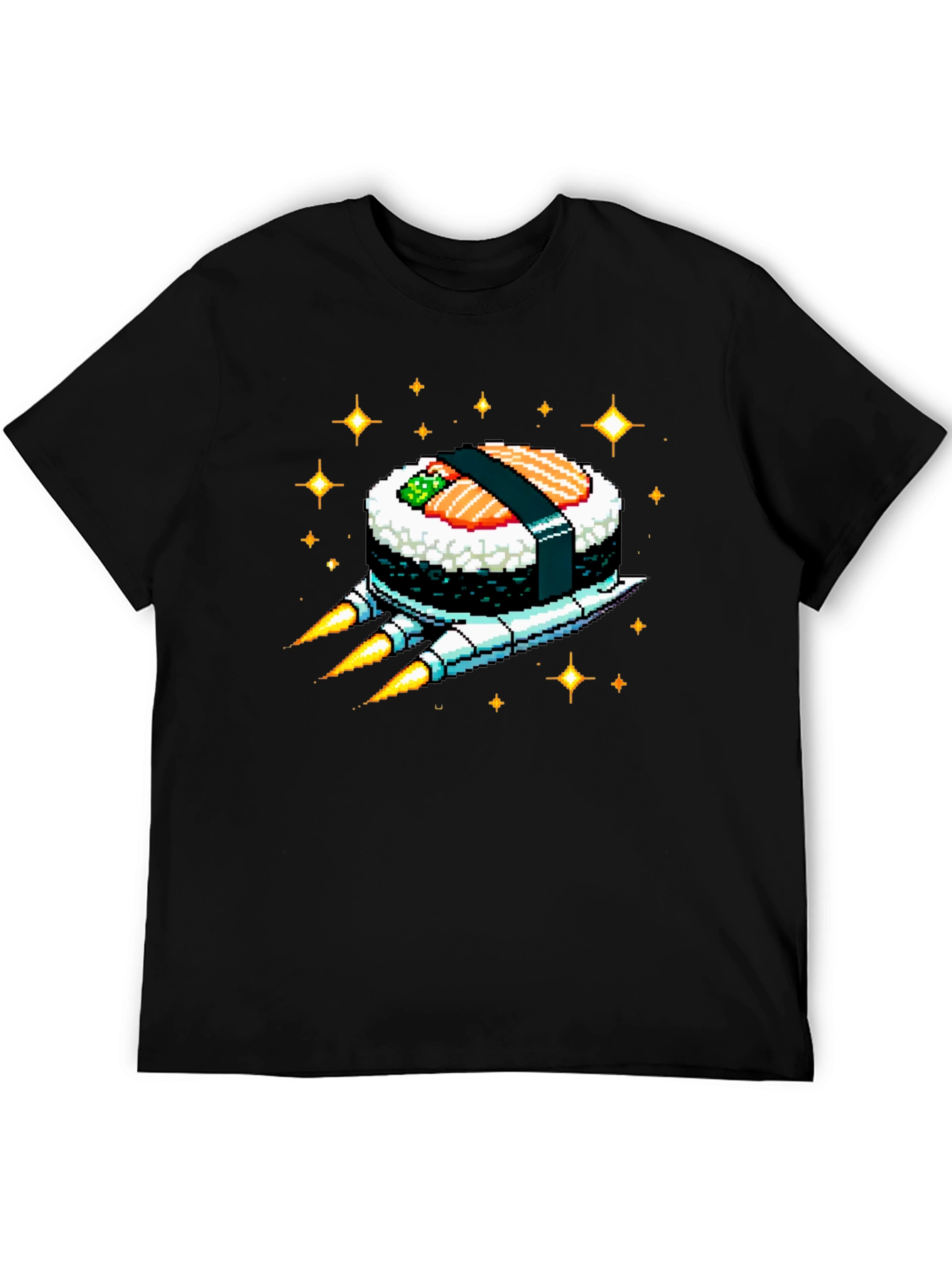 Sushi Rocket Graphic Tee - Black Cotton Blend