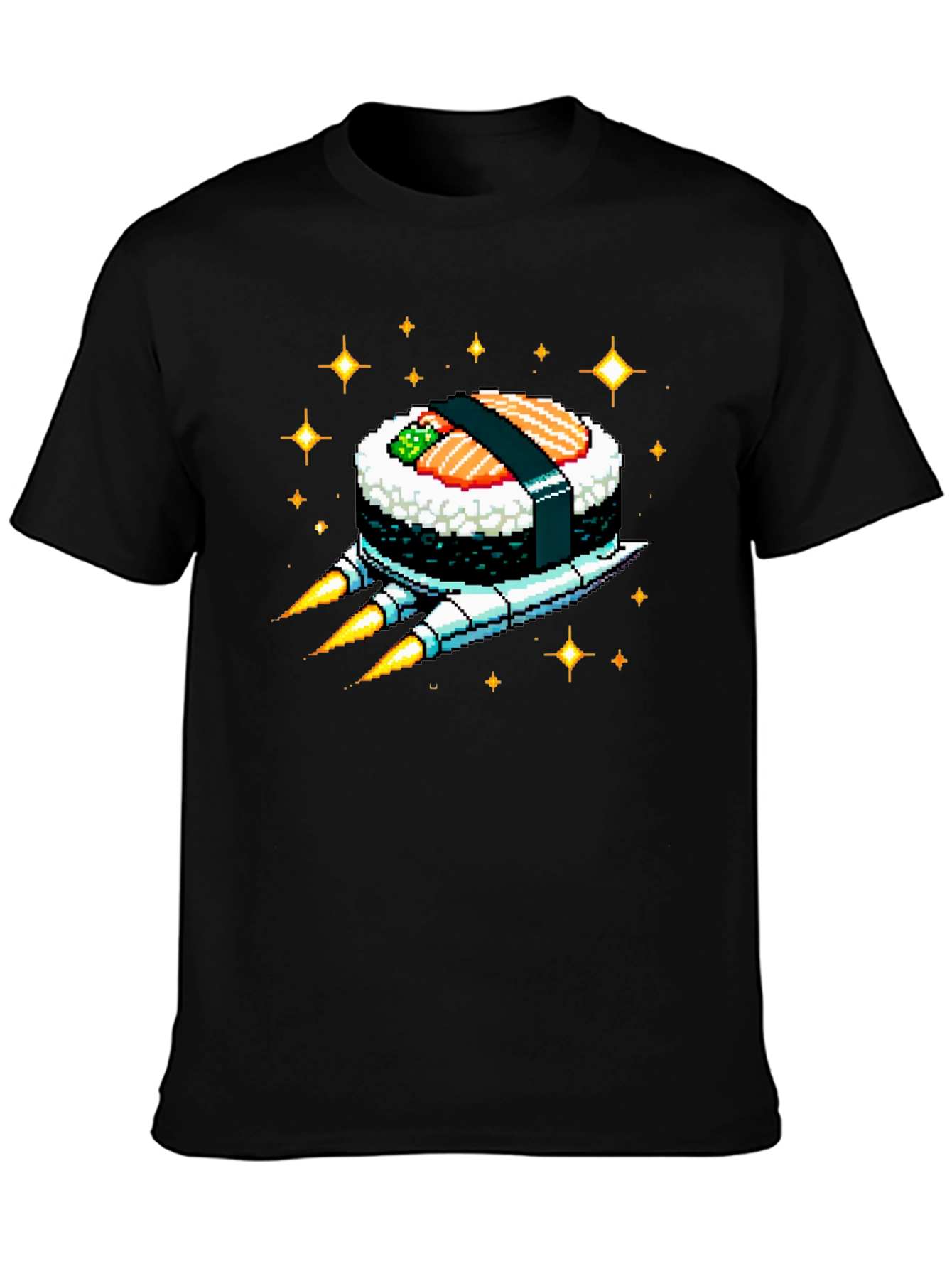 Sushi Rocket Graphic Tee - Black Cotton Blend