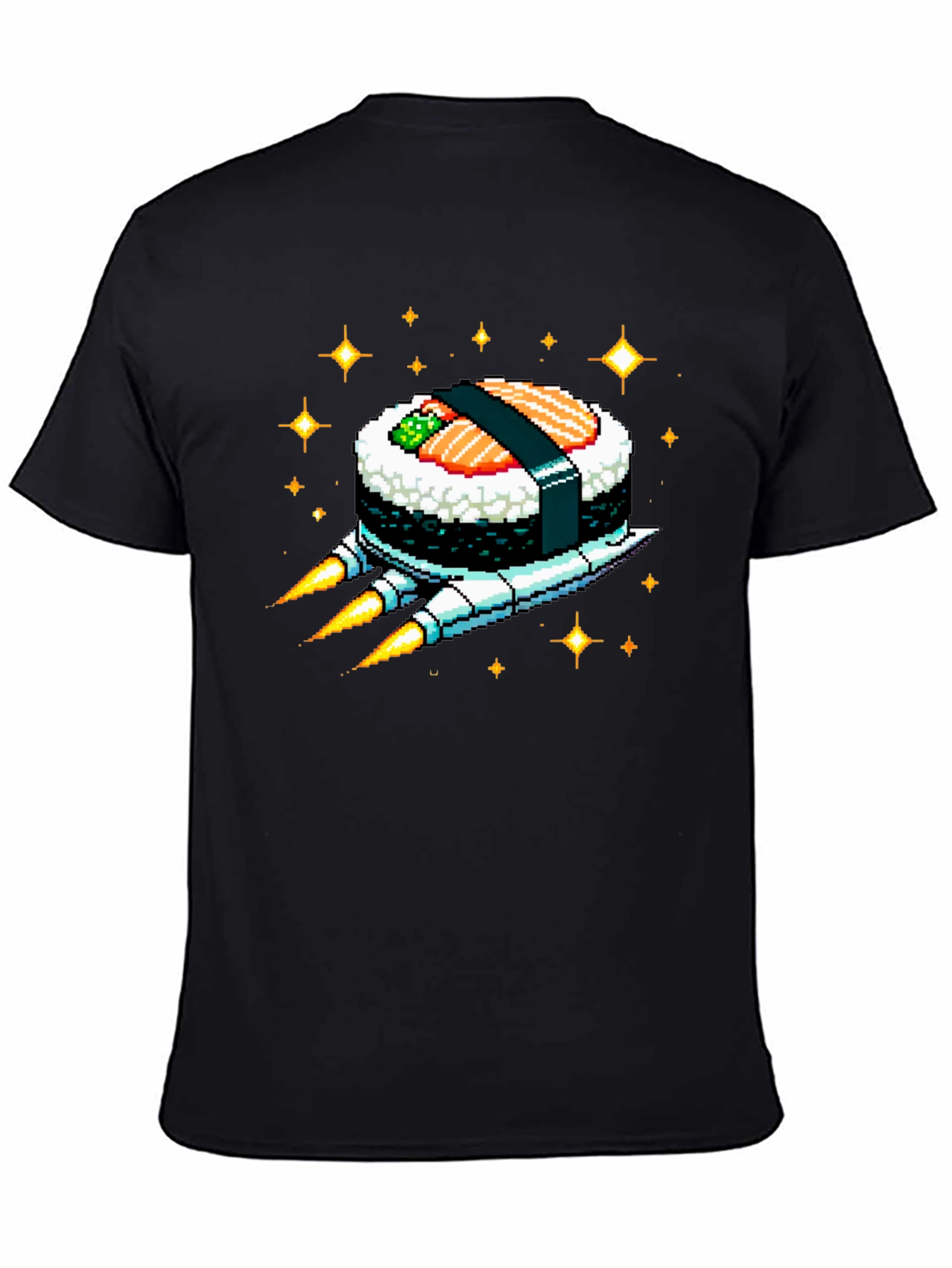 Sushi Rocket Graphic Tee - Black Cotton Blend