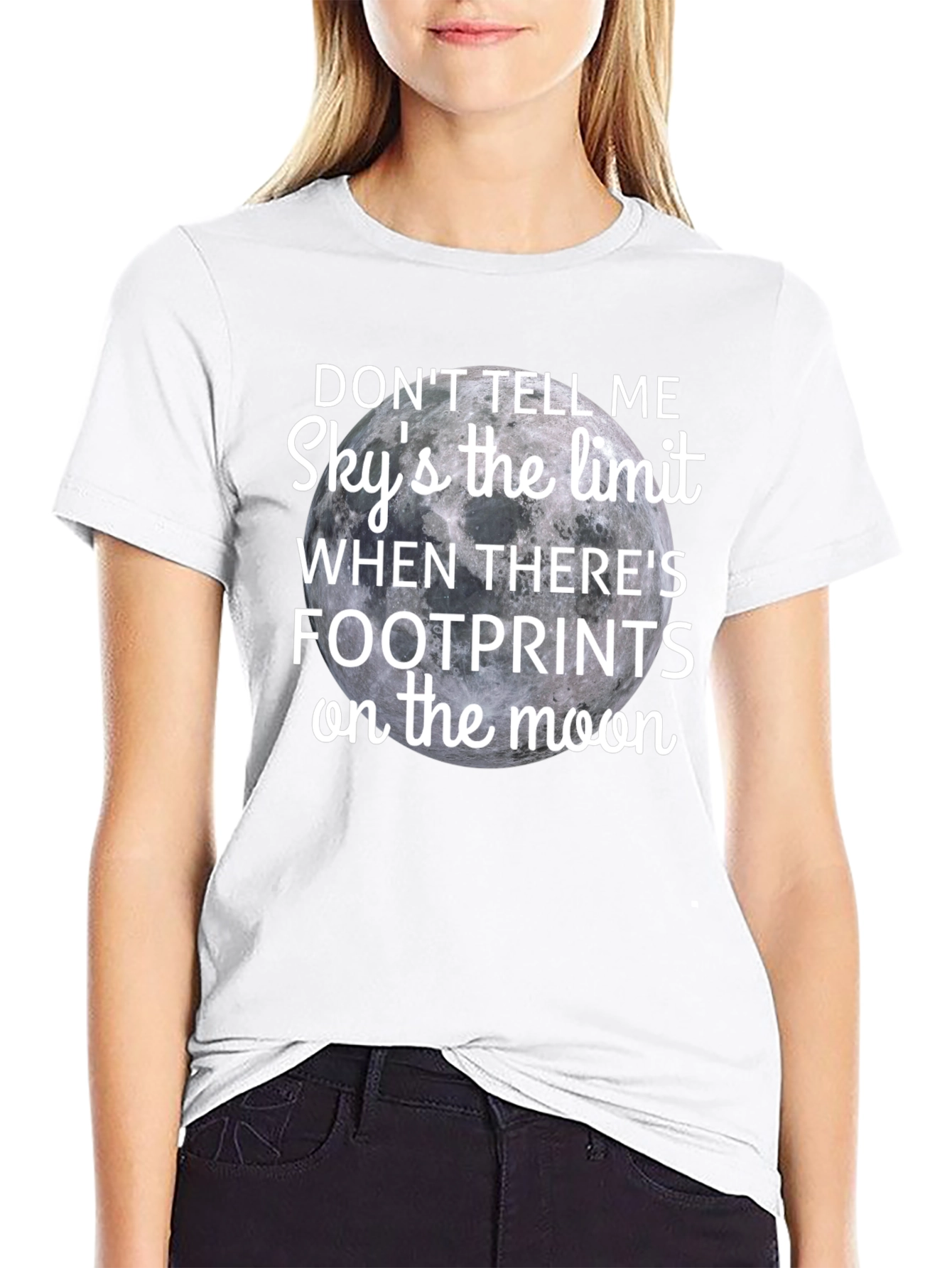 Moon Footprints T-Shirt - Skys the Limit Graphic Tee