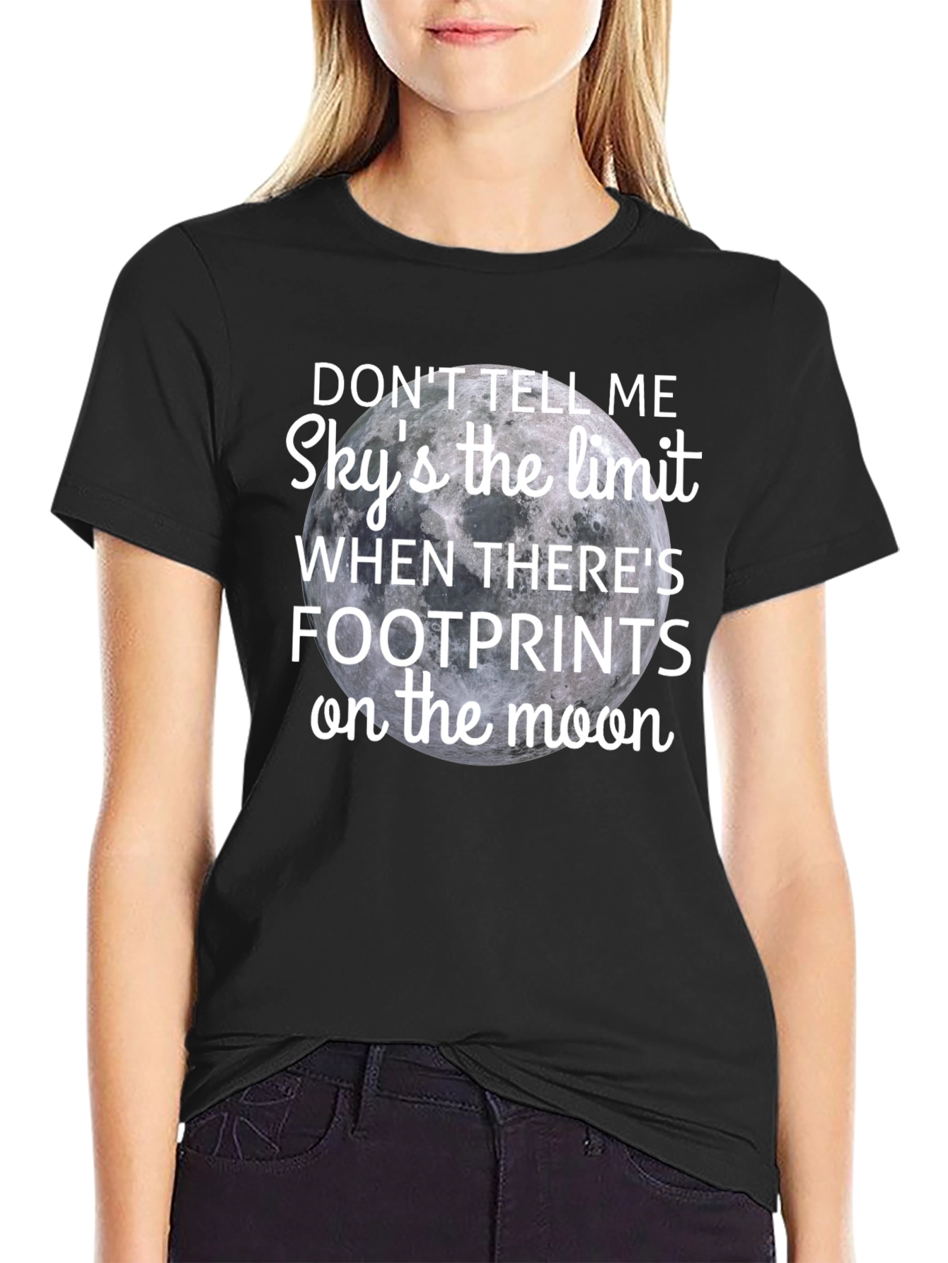 Moon Footprints T-Shirt - Skys the Limit Graphic Tee