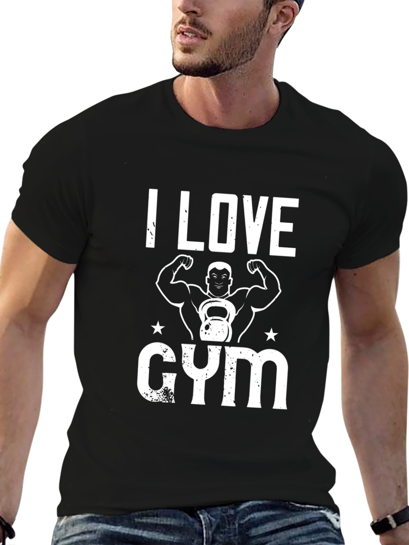 I Love Gym Black T-Shirt - Fitness Apparel