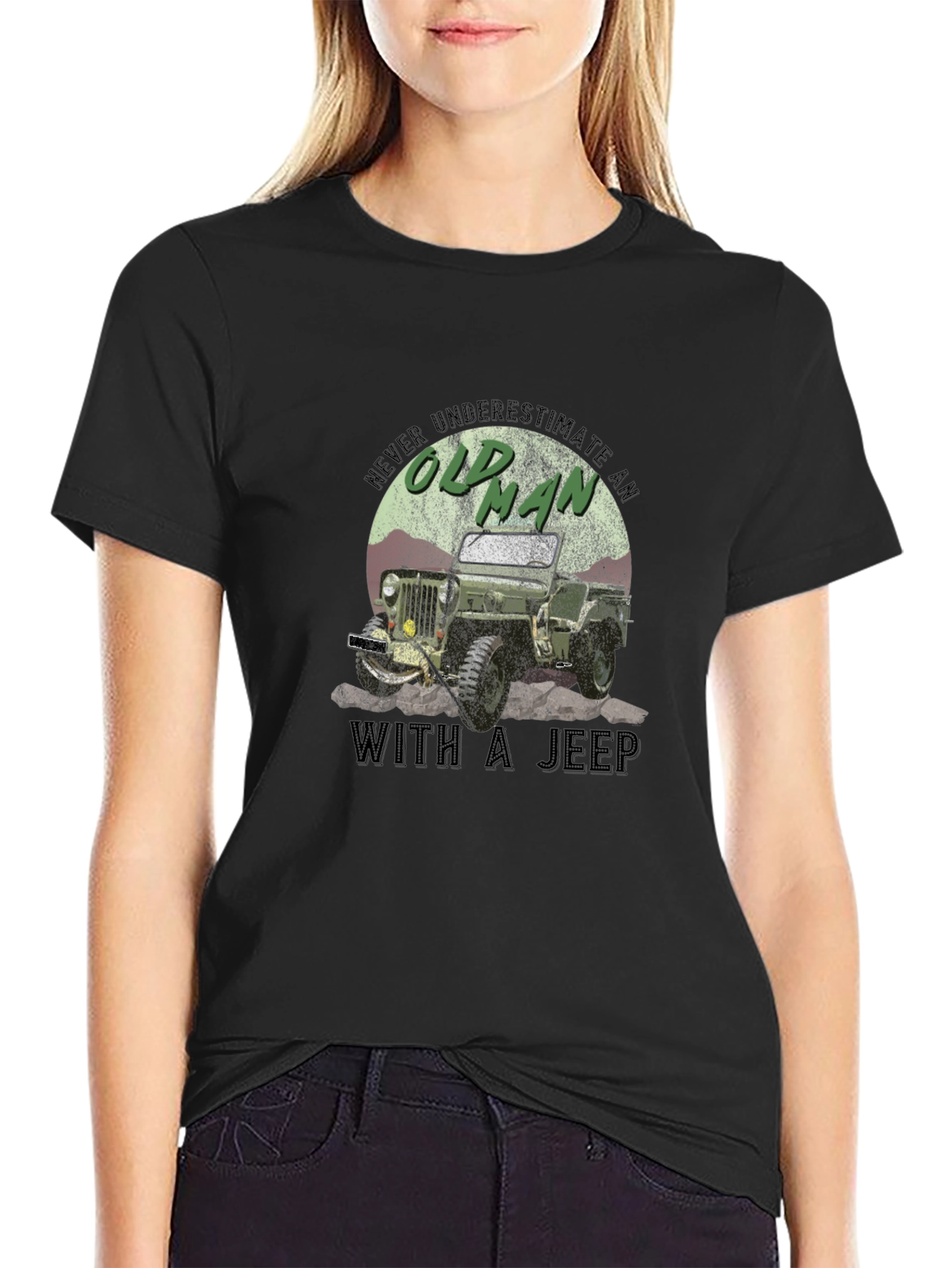 Old Man With a Jeep Graphic Tee
