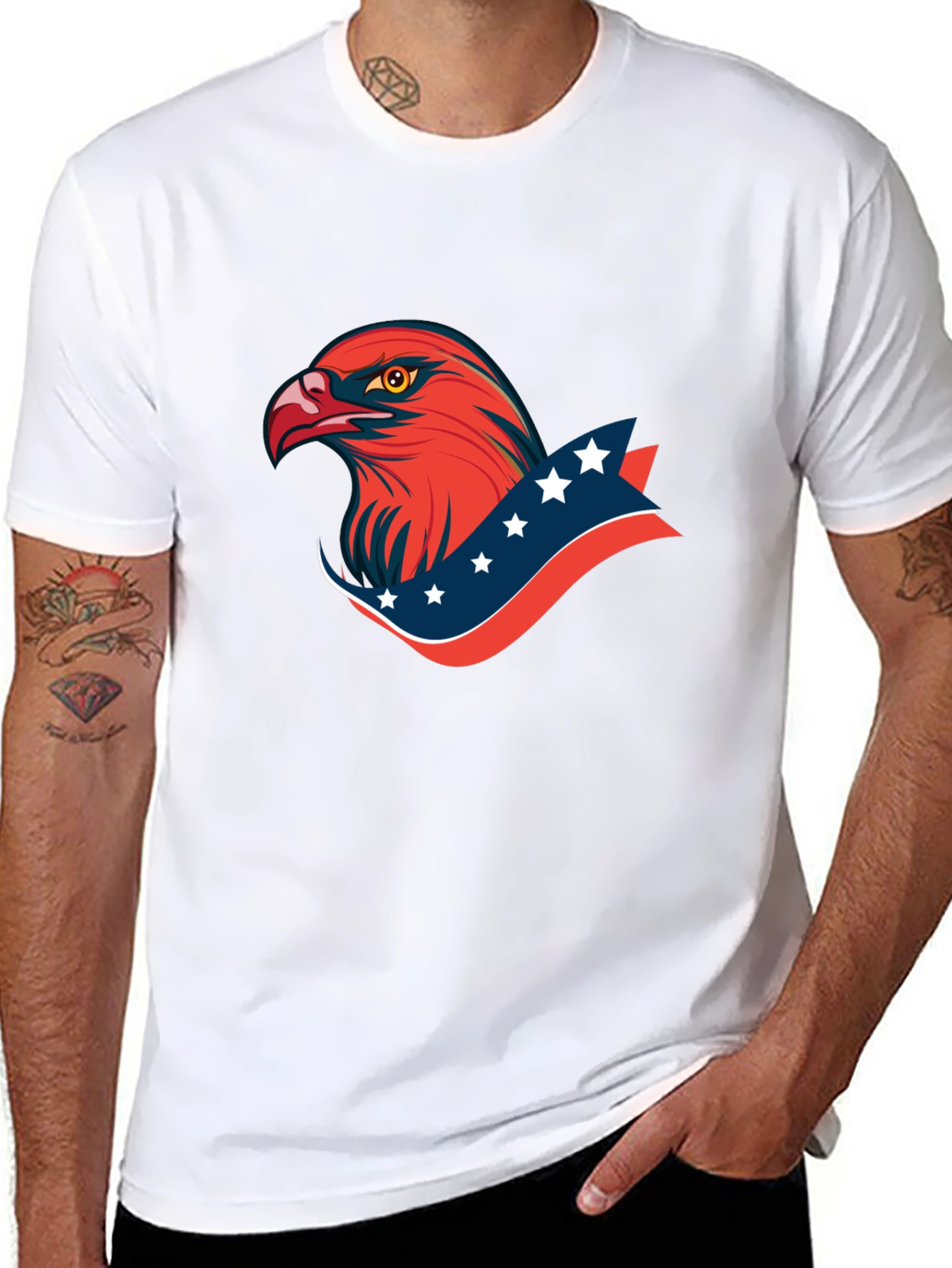 Patriotic Eagle Graphic T-Shirt - Bold American Style