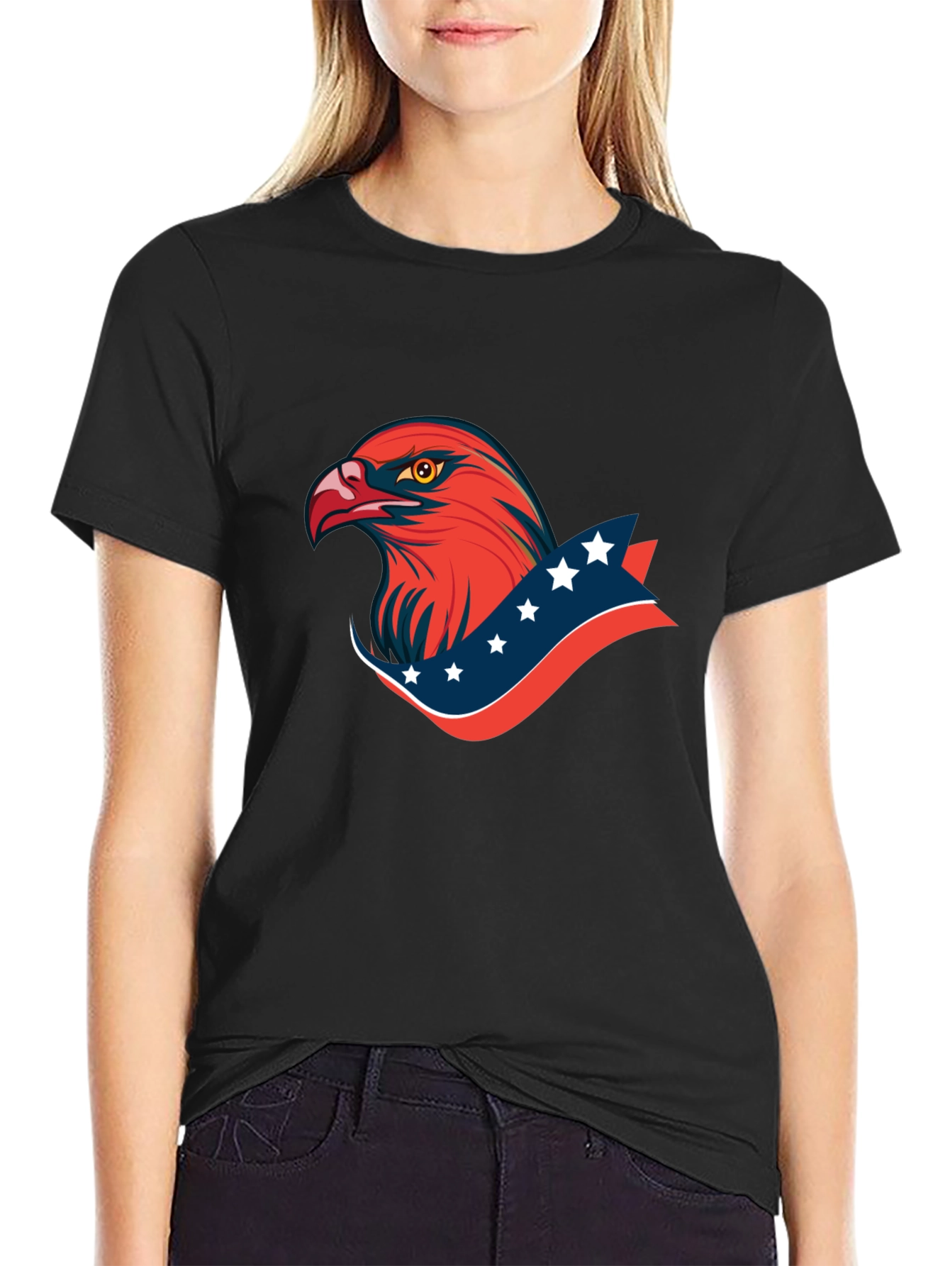 Patriotic Eagle Graphic T-Shirt - Bold American Style