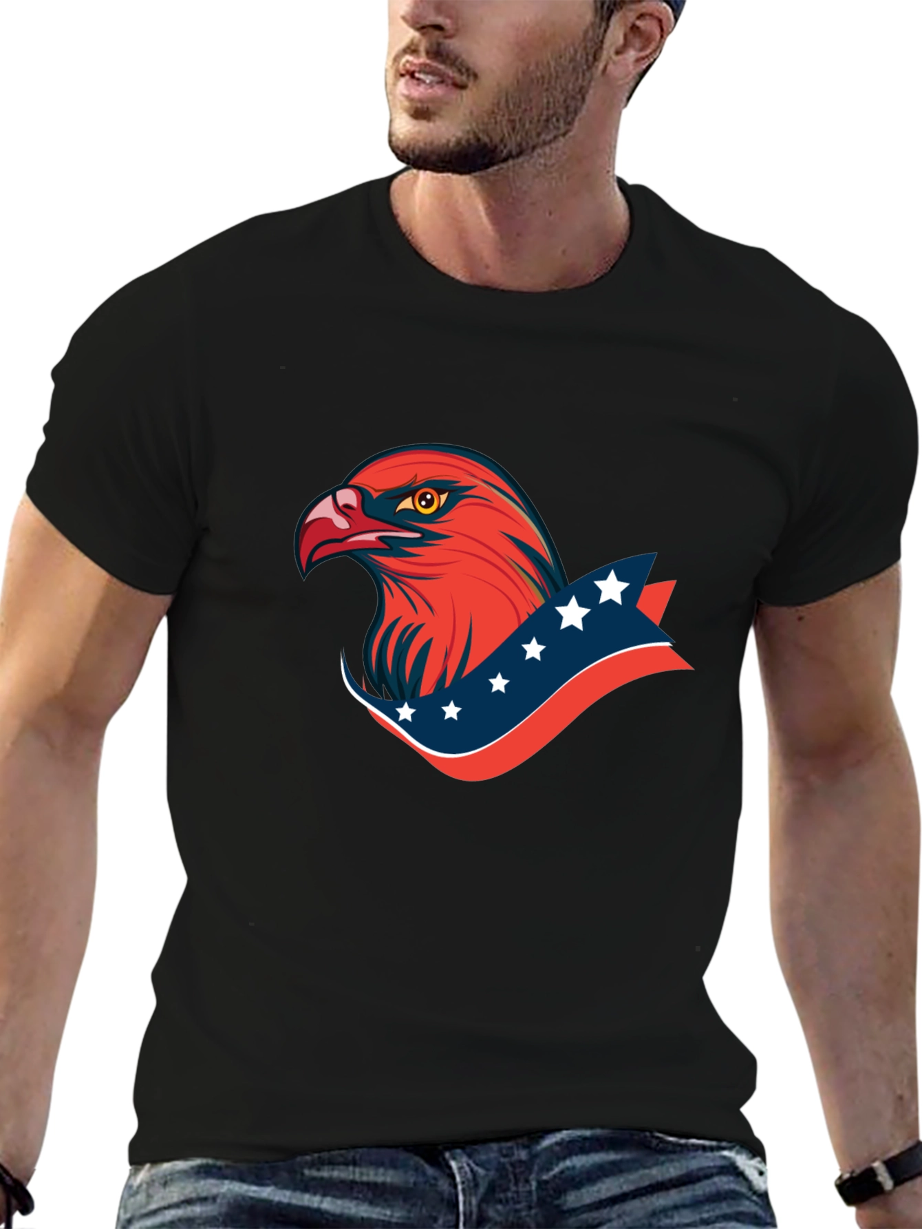 Patriotic Eagle Graphic T-Shirt - Bold American Style