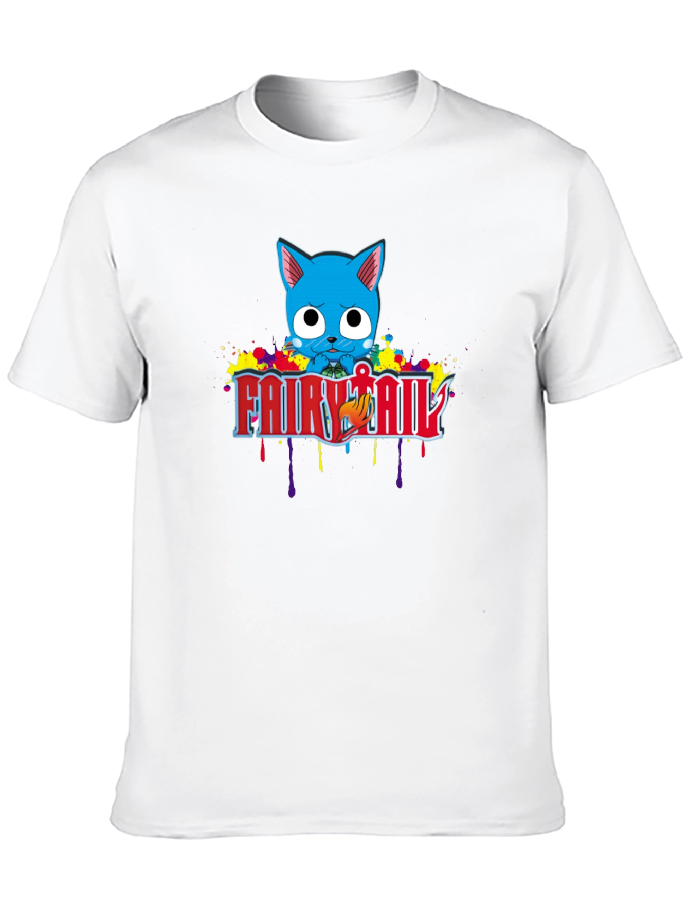 Fairy Tail Happy Anime T-Shirt - Black