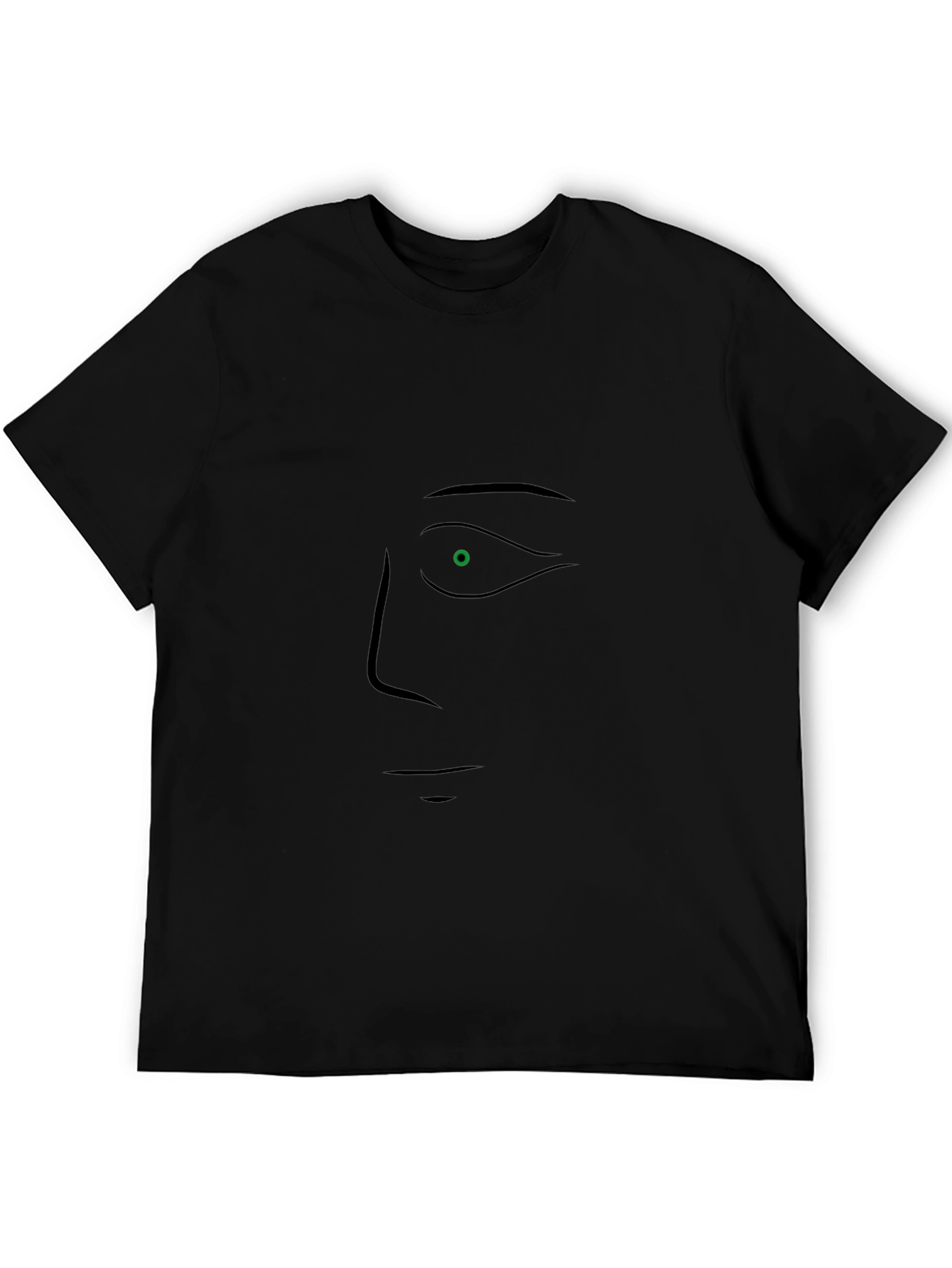 Abstract Face Graphic Black T-Shirt