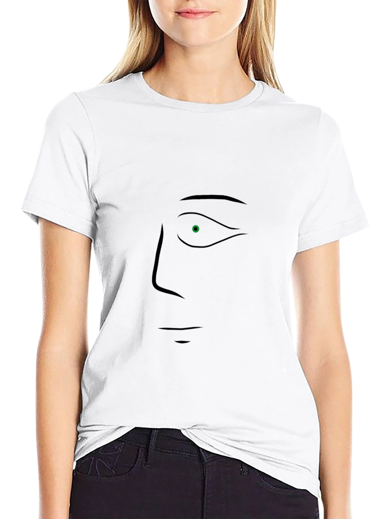 Abstract Face Graphic Black T-Shirt