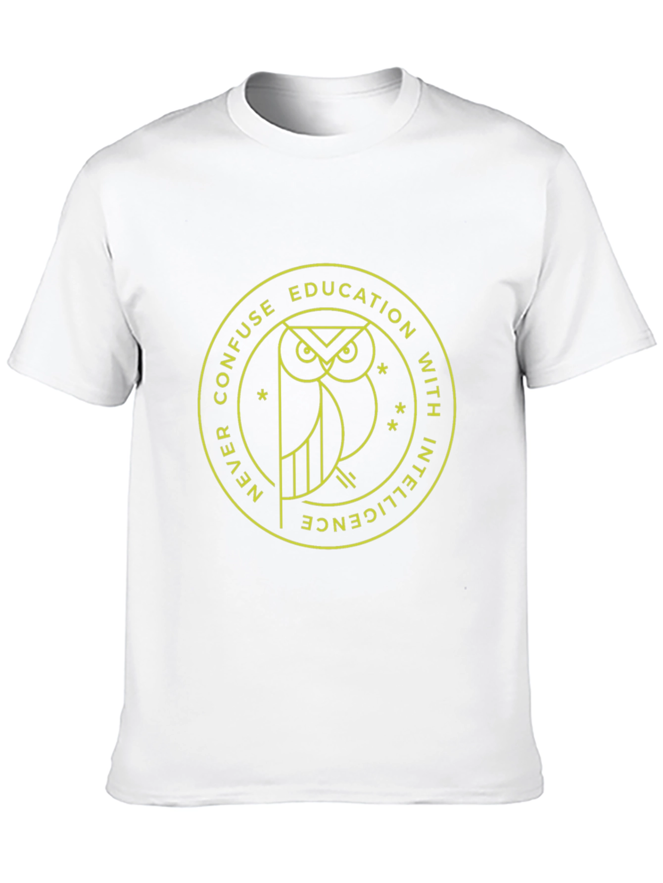 Education vs Intelligence Owl Graphic Tee - Black