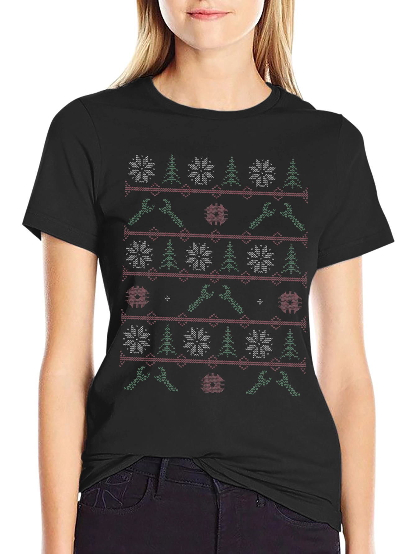 Festive Black Ugly Christmas T-Shirt