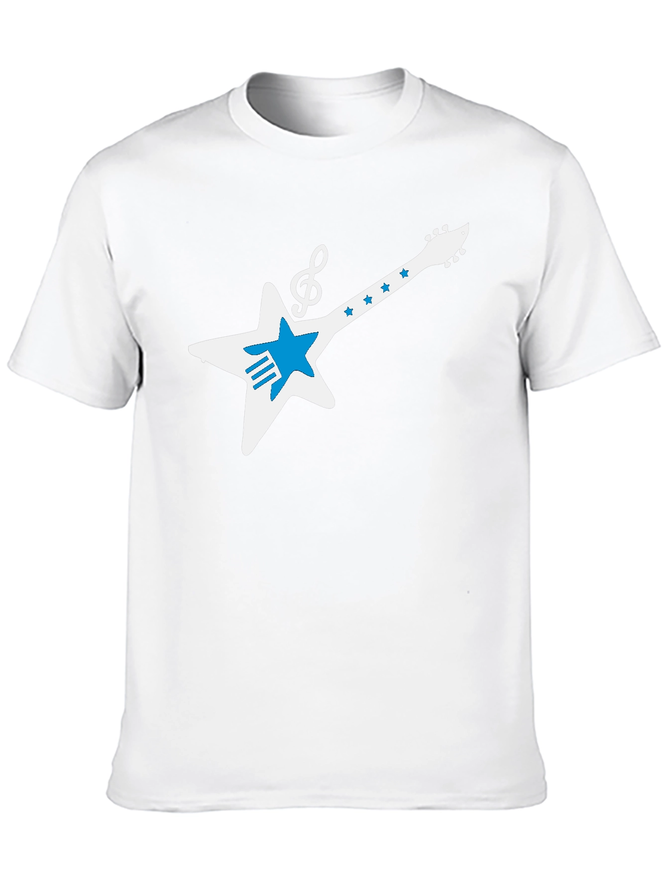 Star Guitar Graphic Tee - Rock Music Style