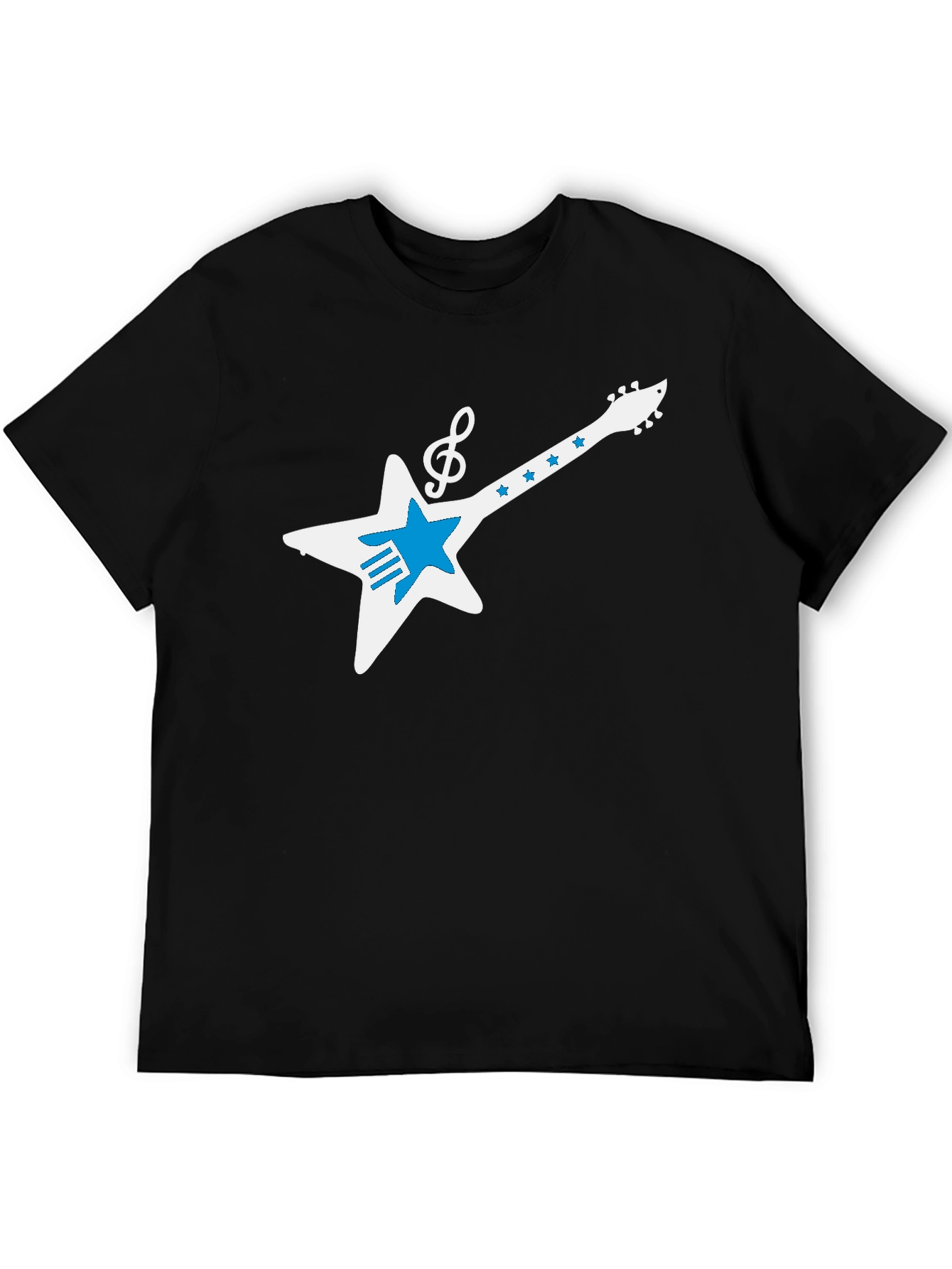 Star Guitar Graphic Tee - Rock Music Style