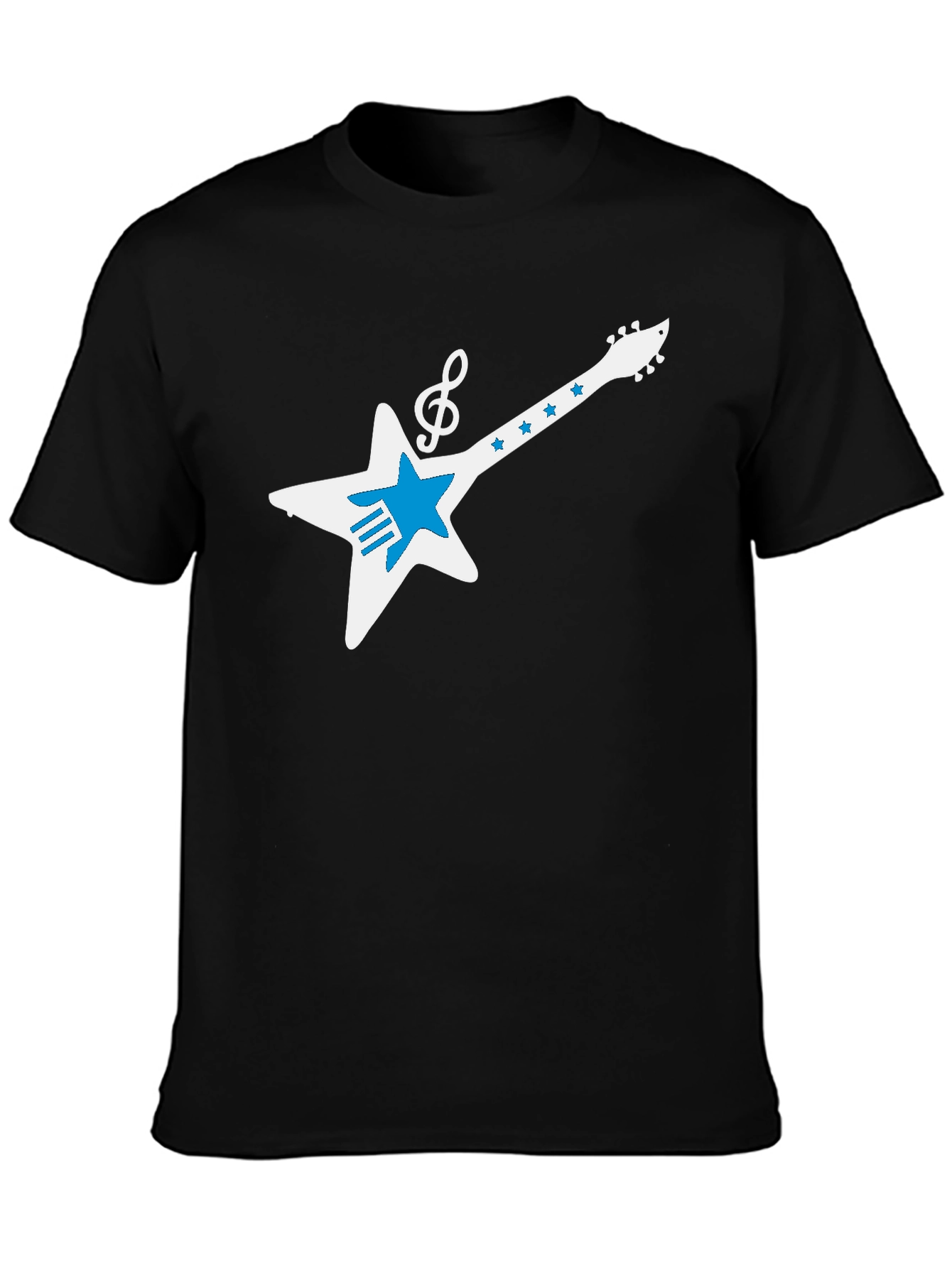 Star Guitar Graphic Tee - Rock Music Style