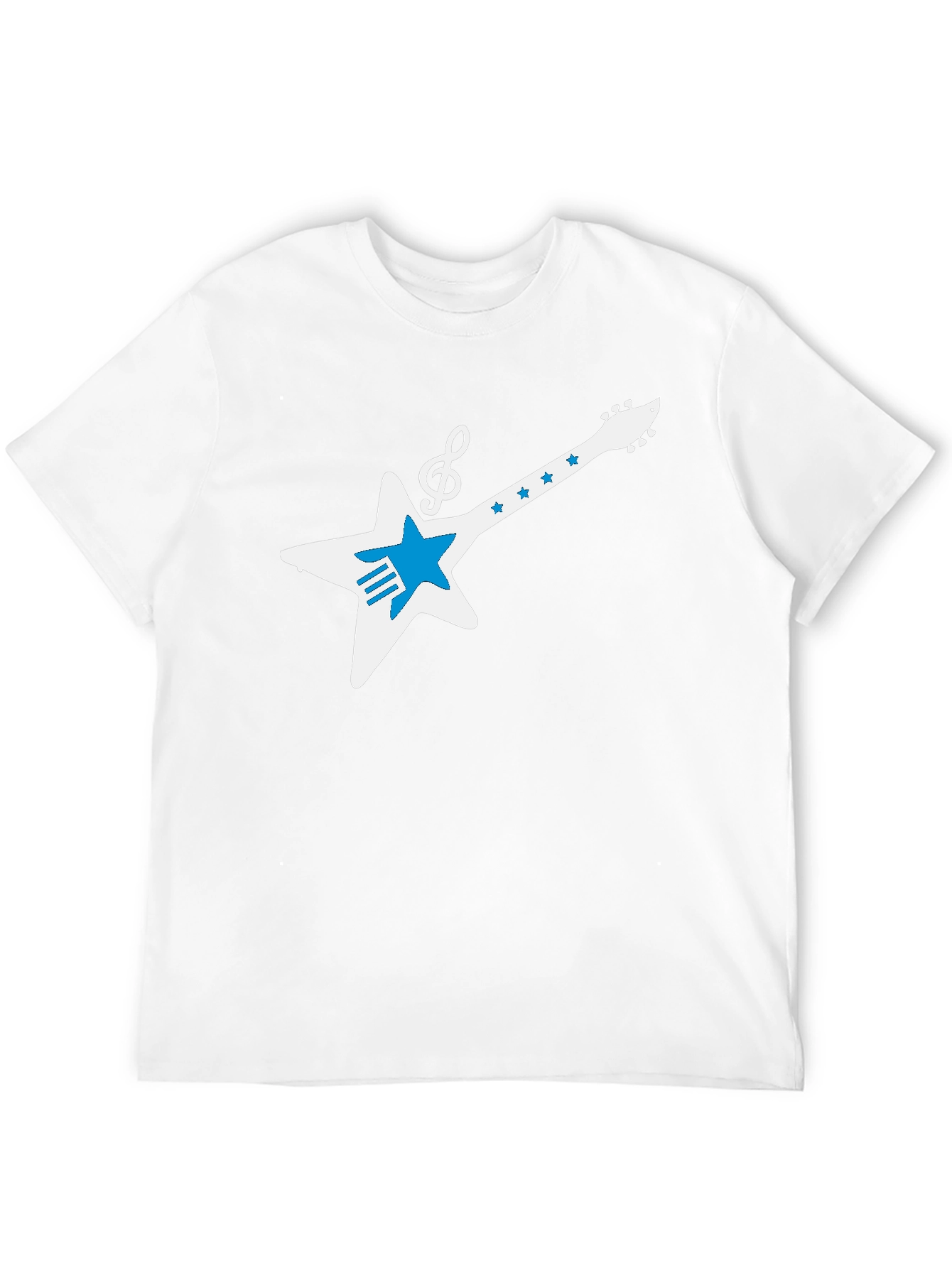 Star Guitar Graphic Tee - Rock Music Style
