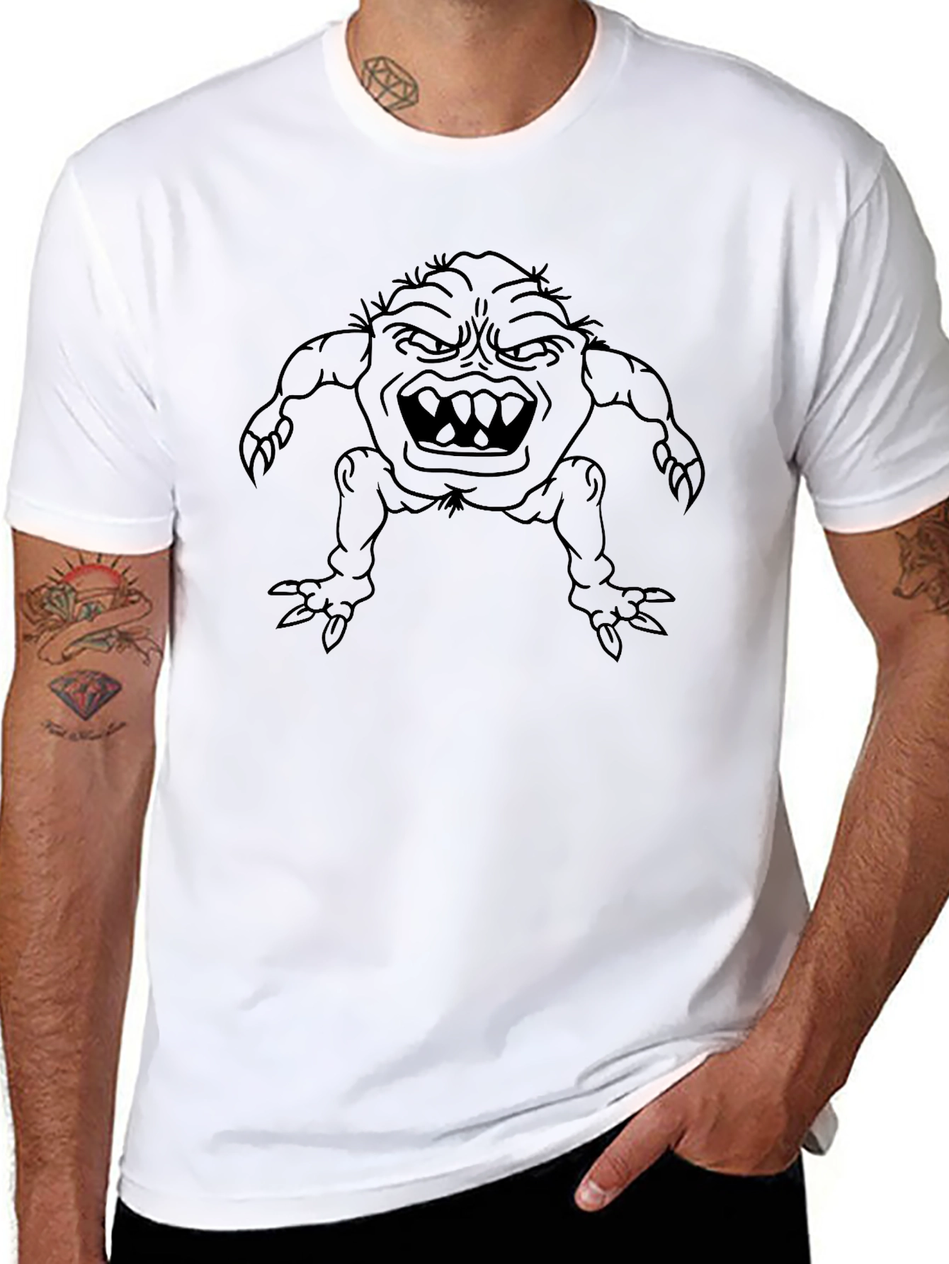 Monster Graphic Black T-Shirt - Unique Design