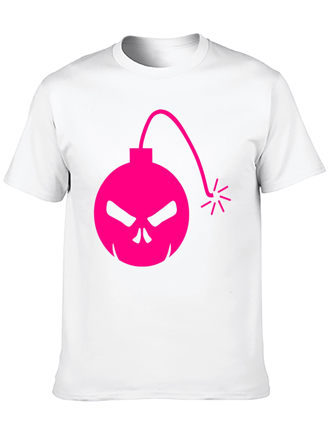 Skull Bomb Graphic Tee - Bold Pink Design
