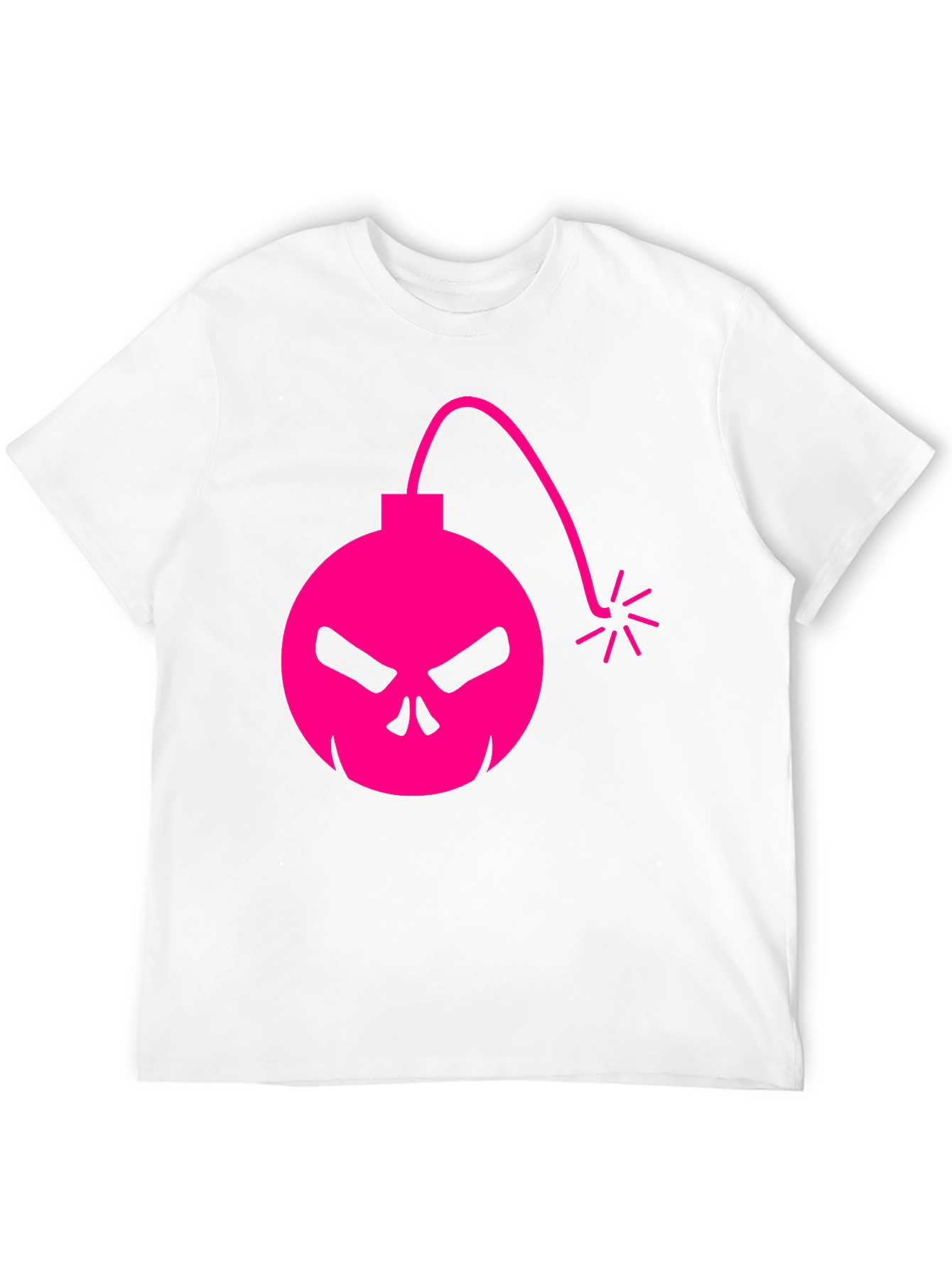 Skull Bomb Graphic Tee - Bold Pink Design