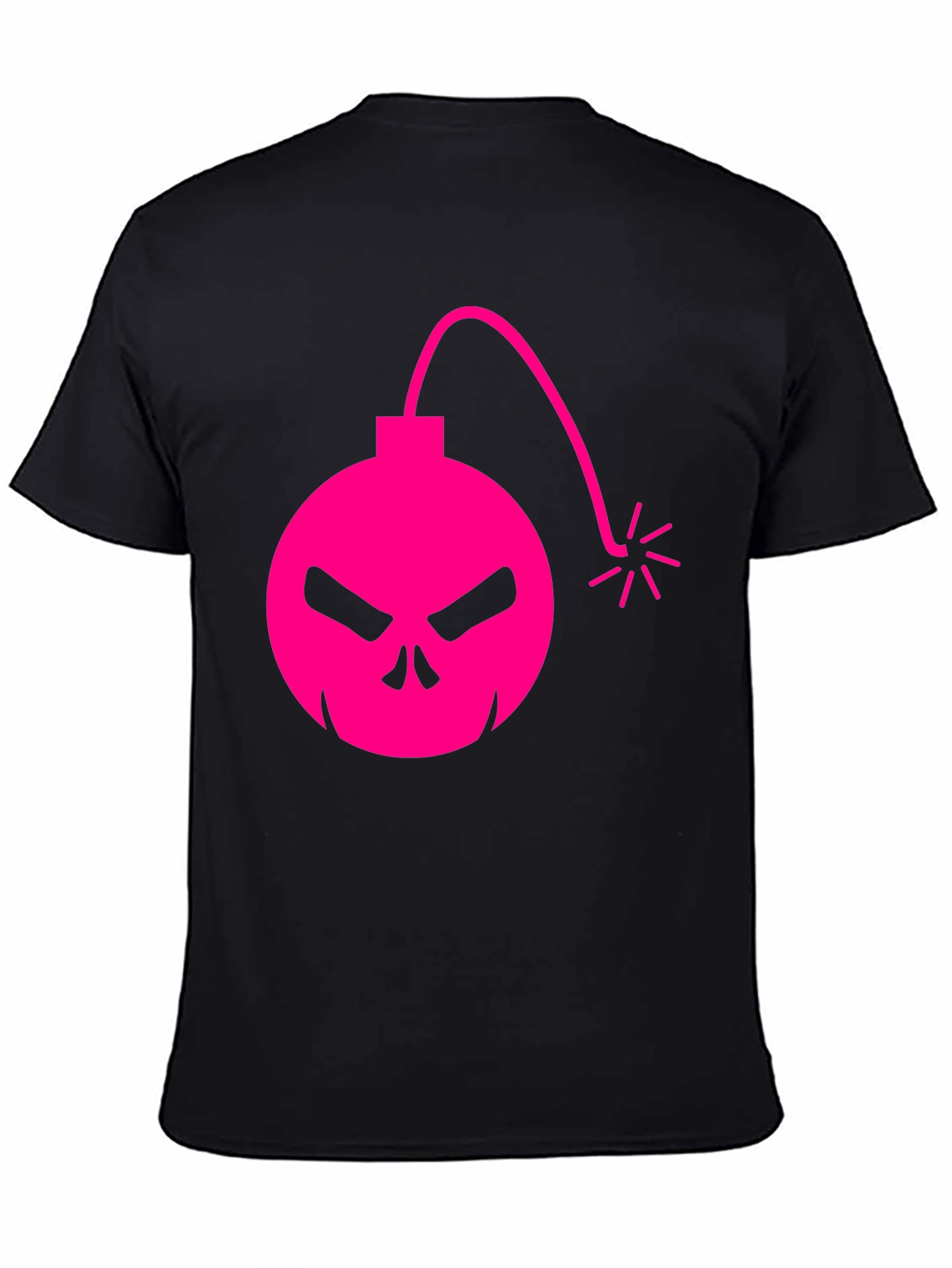 Skull Bomb Graphic Tee - Bold Pink Design