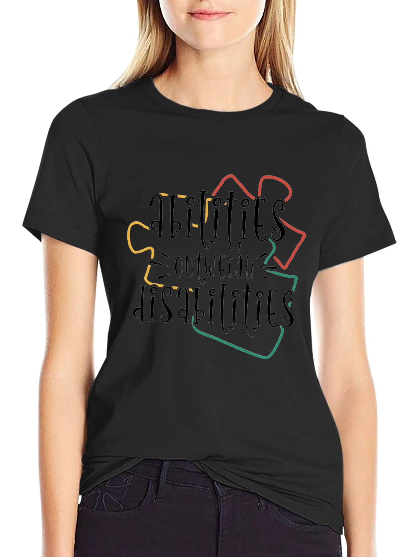 Autism Awareness T-Shirt: Abilities Outweigh Disabilities