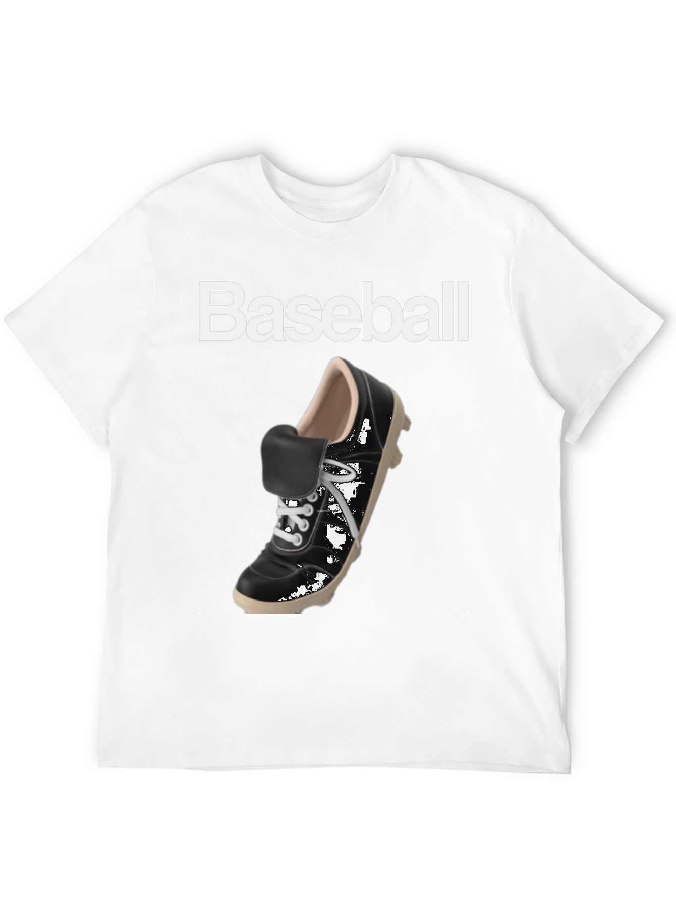 Baseball Shoe Graphic Tee - Black Cotton T-Shirt