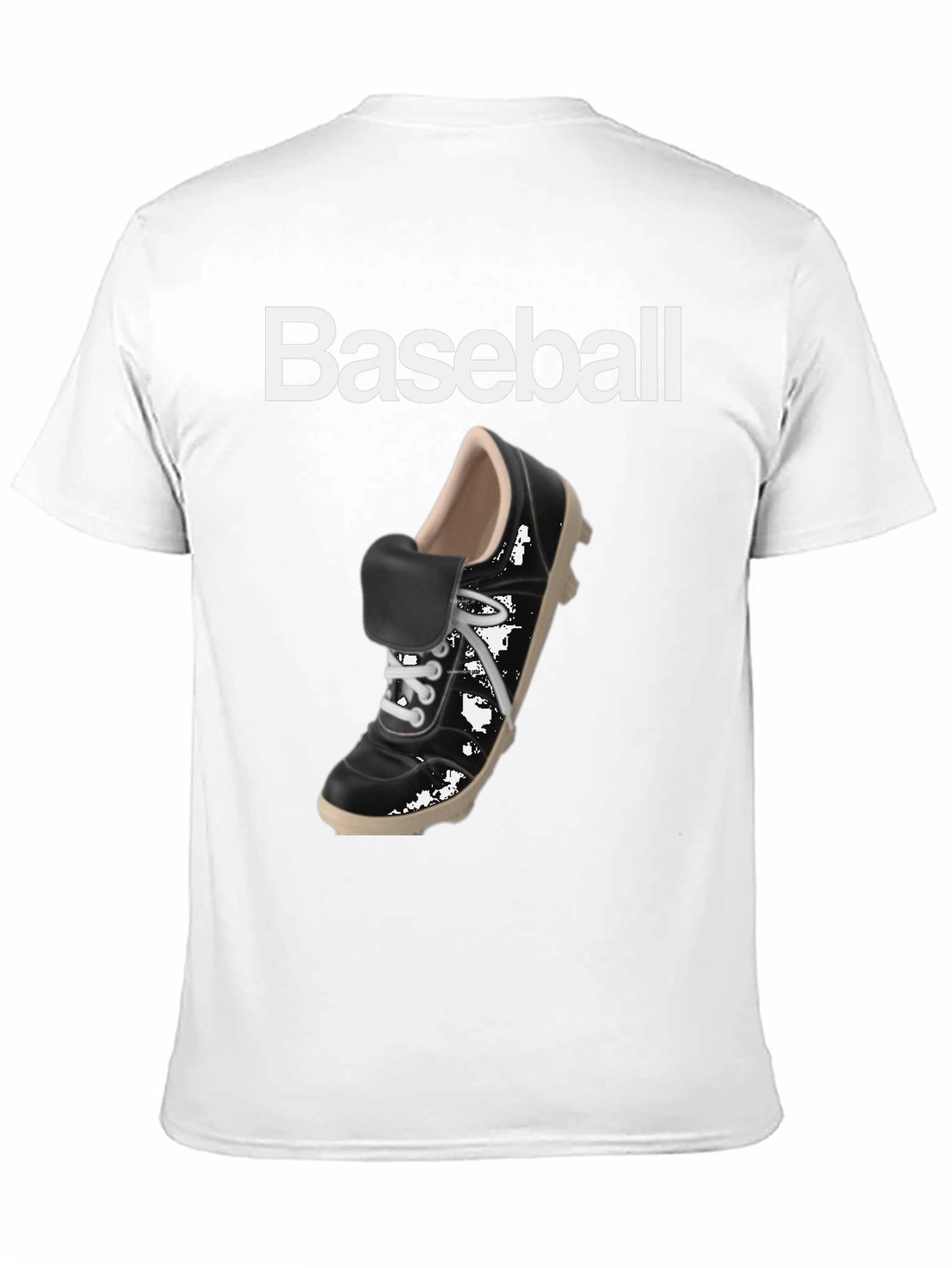 Baseball Shoe Graphic Tee - Black Cotton T-Shirt