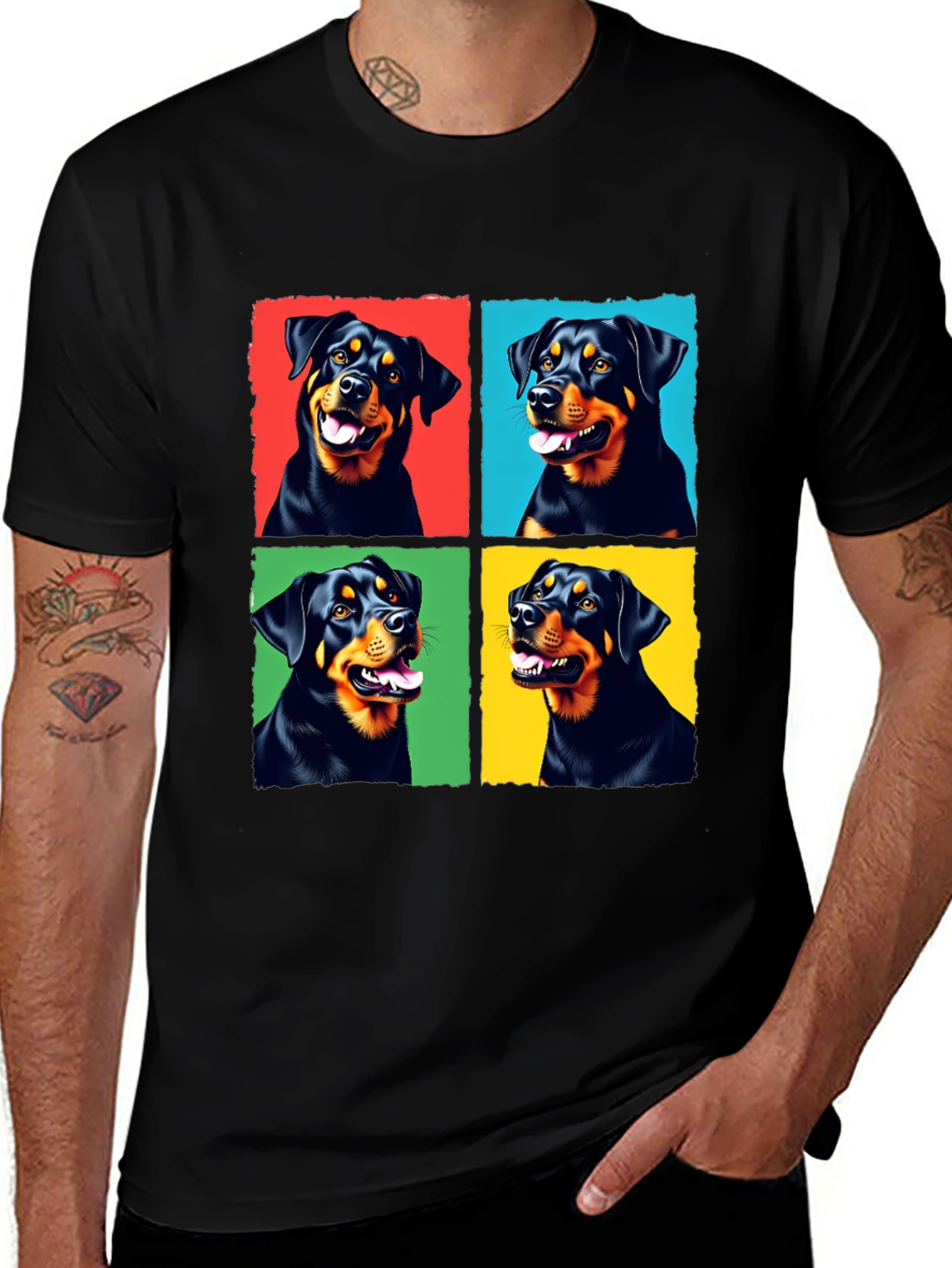 Rottweiler Pop Art T-Shirt - Cute Dog Lover Tee
