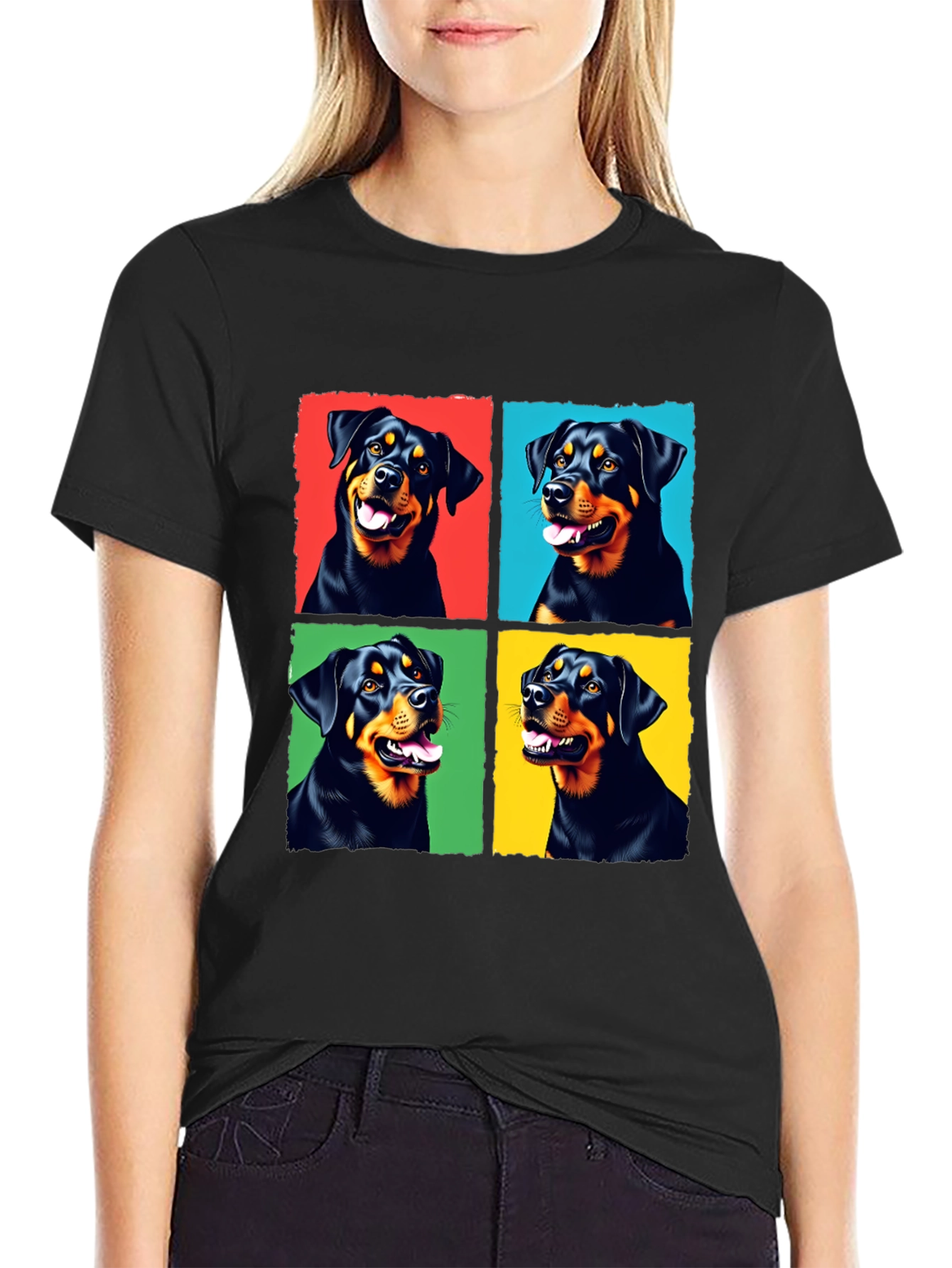 Rottweiler Pop Art T-Shirt - Cute Dog Lover Tee