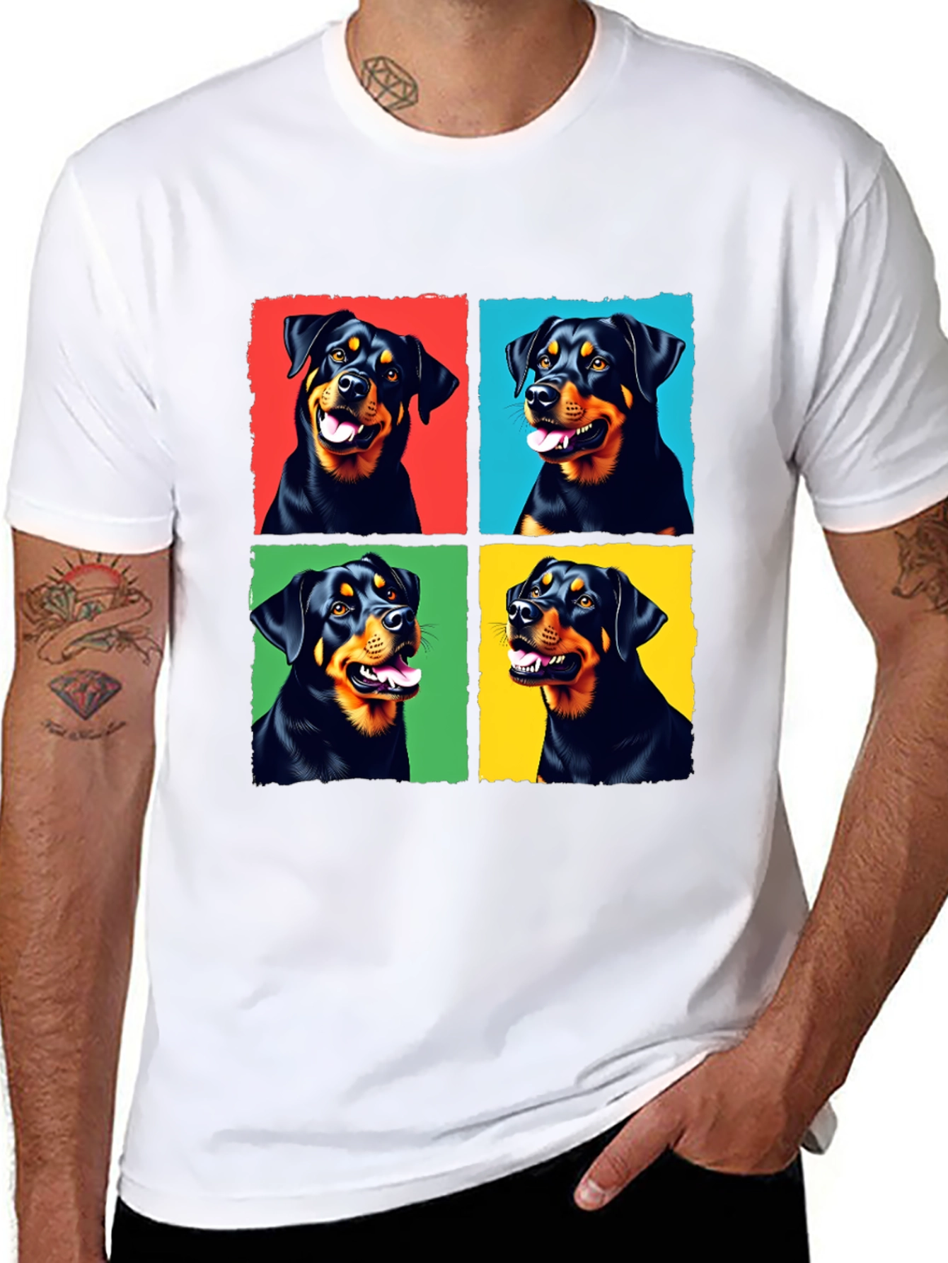 Rottweiler Pop Art T-Shirt - Cute Dog Lover Tee