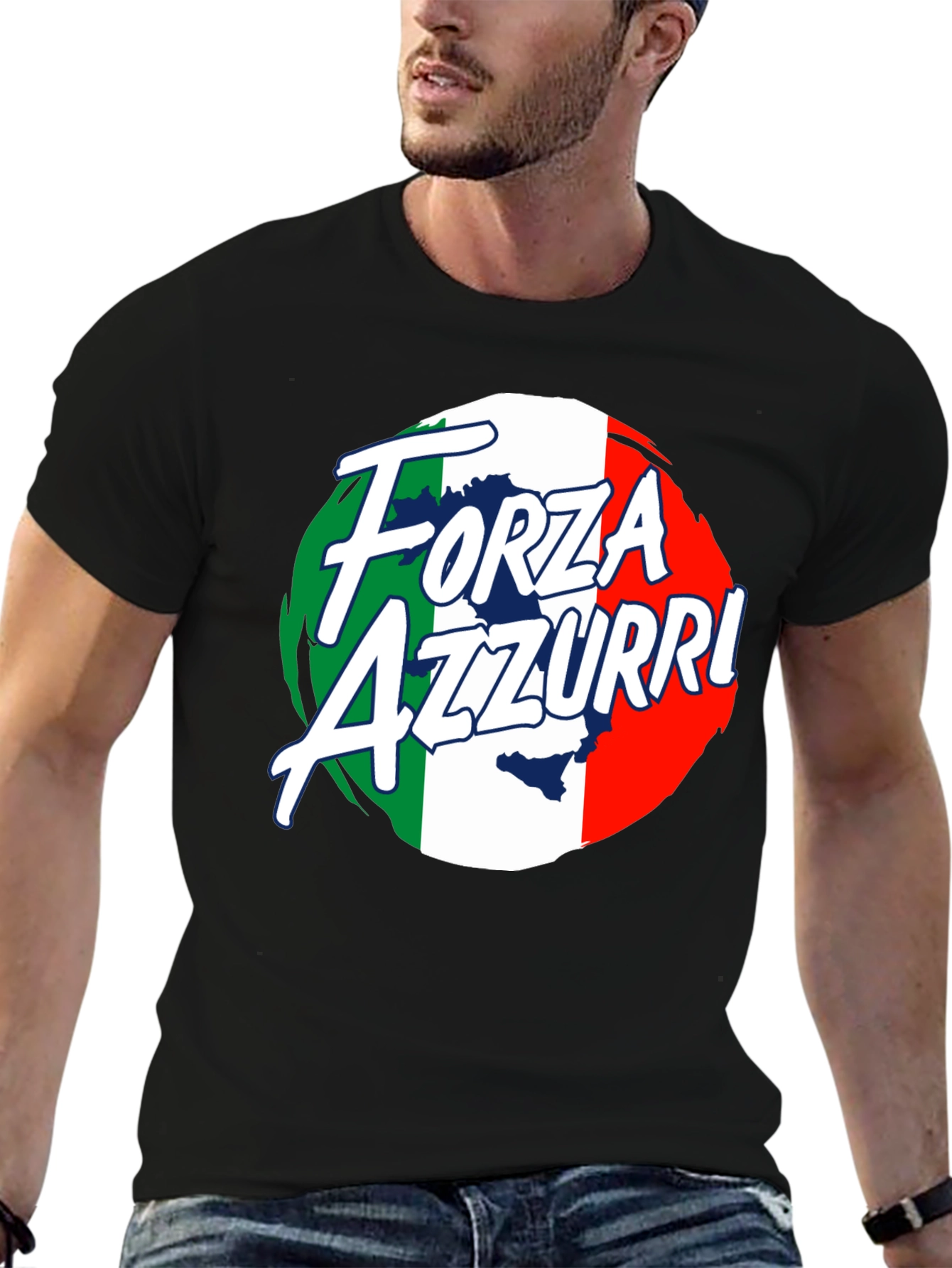 Forza Azzurri Italy Flag T-Shirt