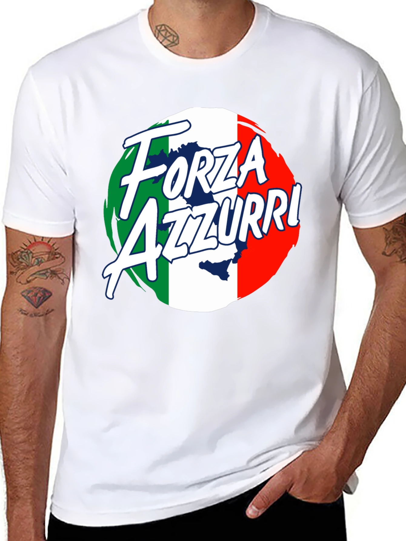 Forza Azzurri Italy Flag T-Shirt