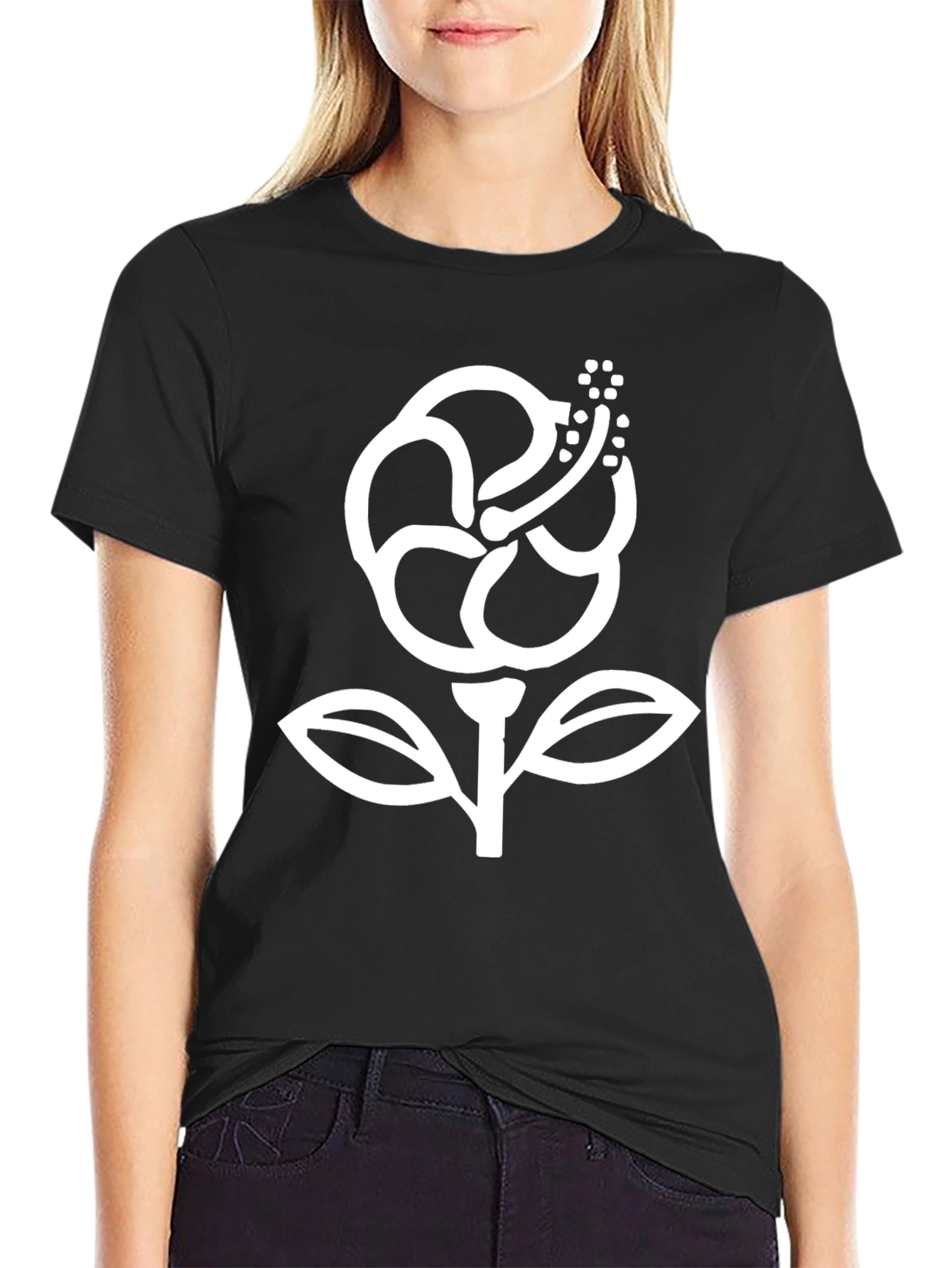 Hibiscus Graphic Tee - Modern Style
