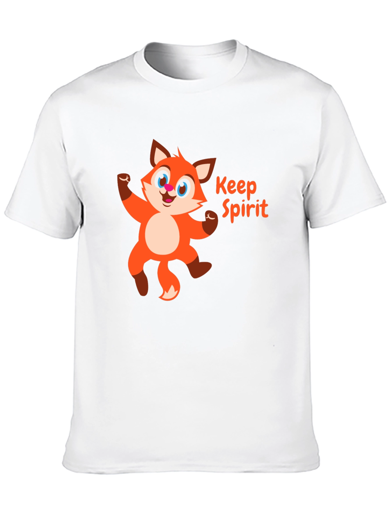 Keep Spirit Fox Cartoon Black T-Shirt